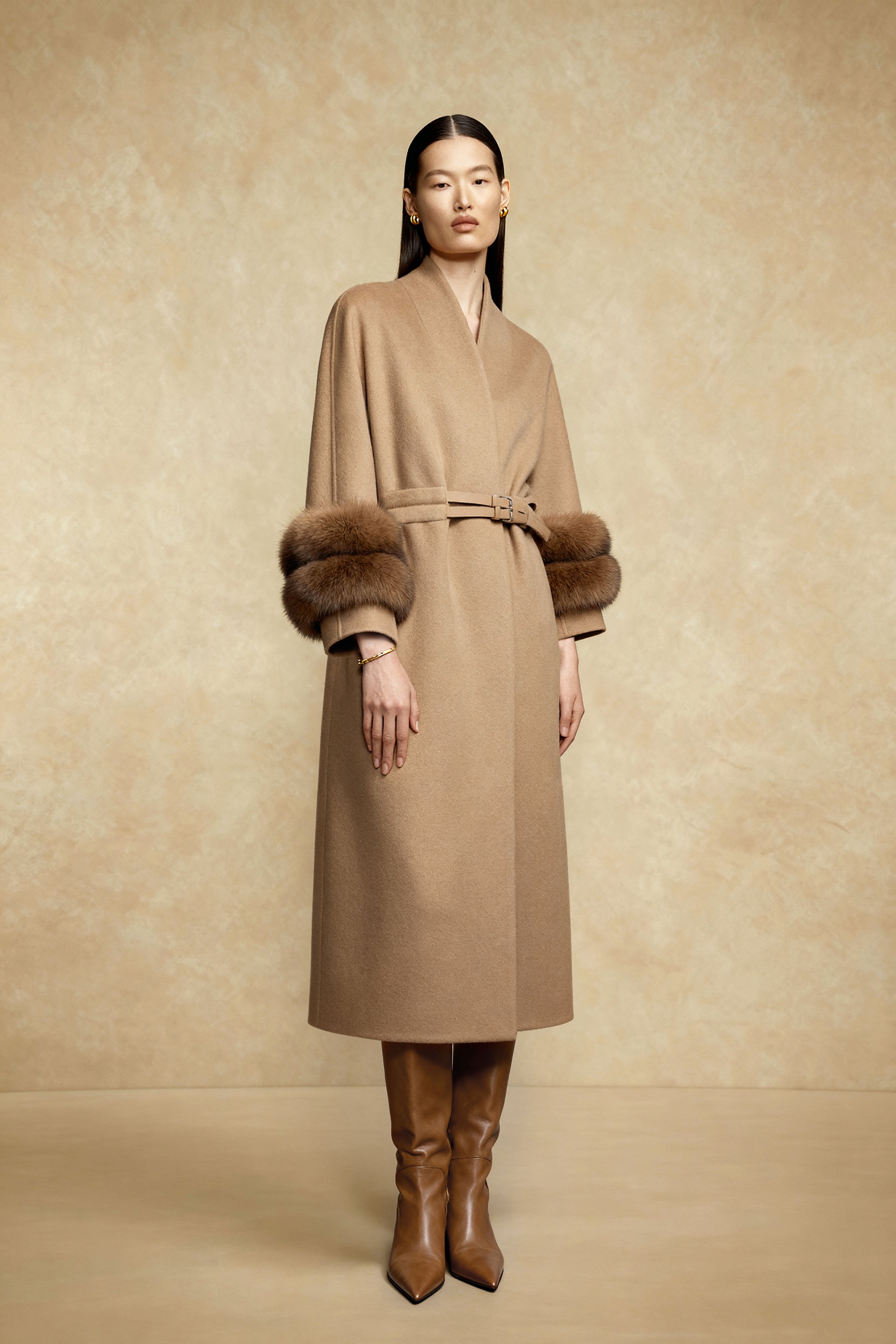 Honey Sable Cuff & Wool Coat