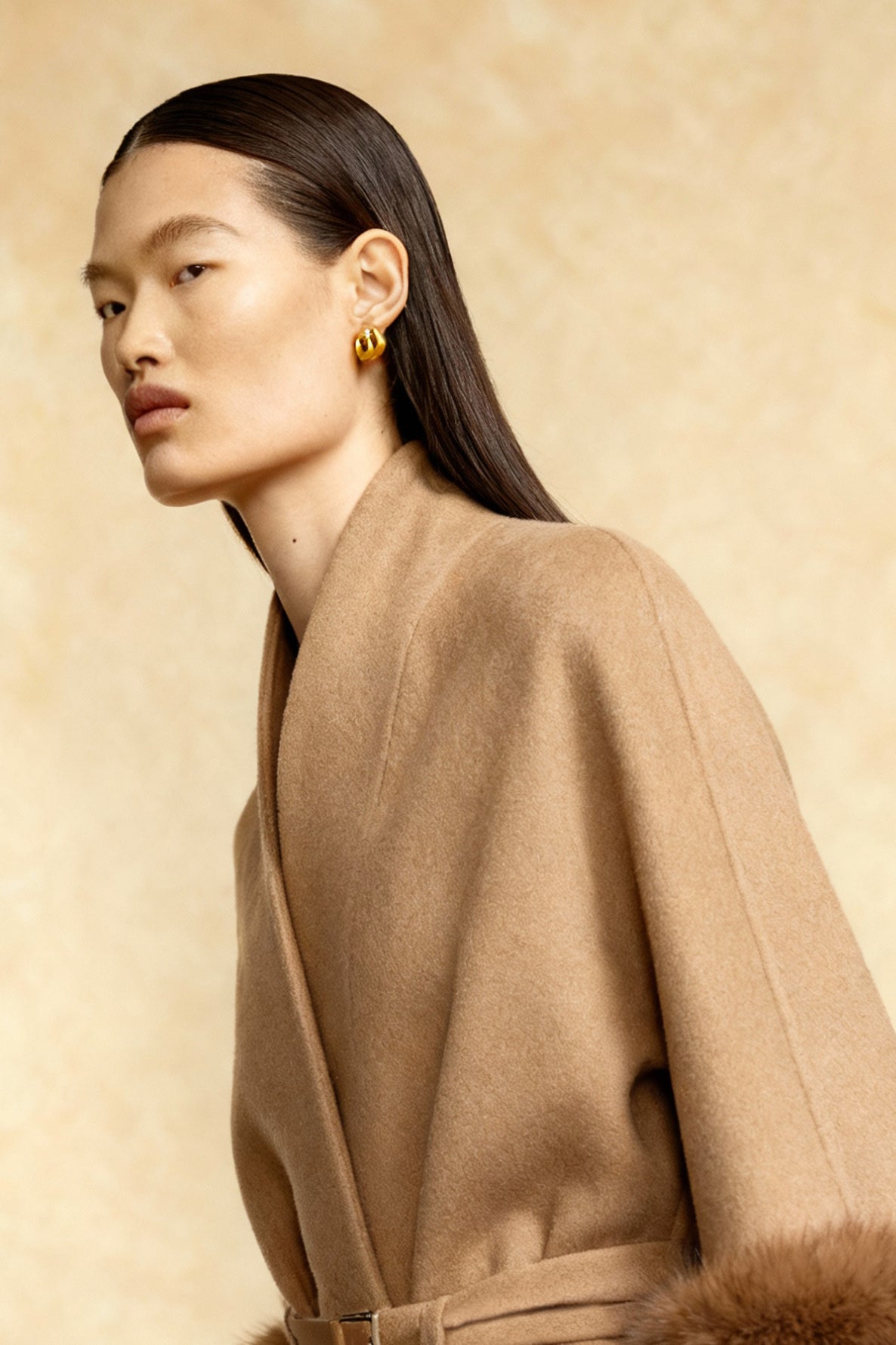 Honey Sable Cuff & Wool Coat