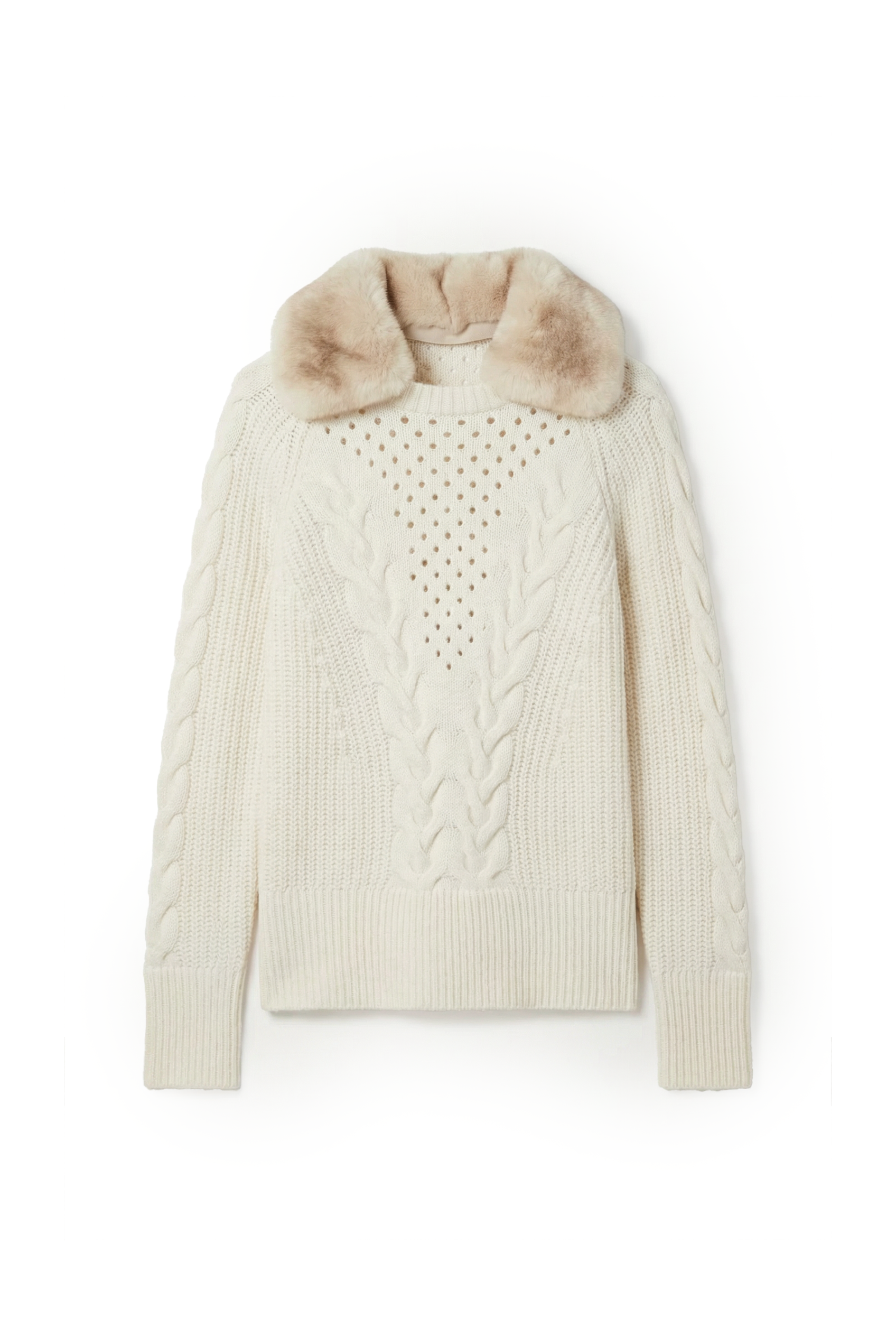 Eloria Rex Fur Collar Knit Sweater