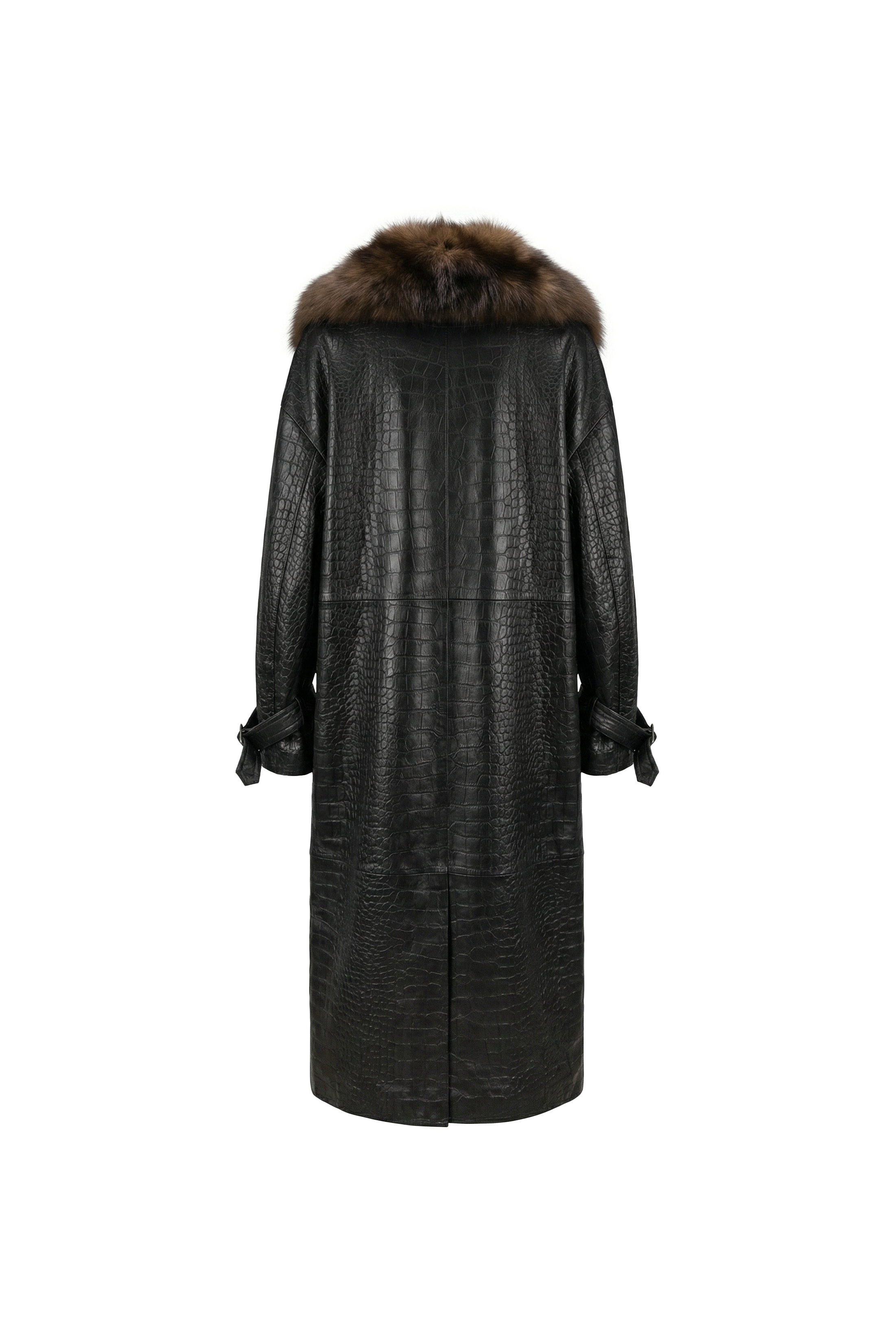 Imperia Croc-Embossed Leather Coat
