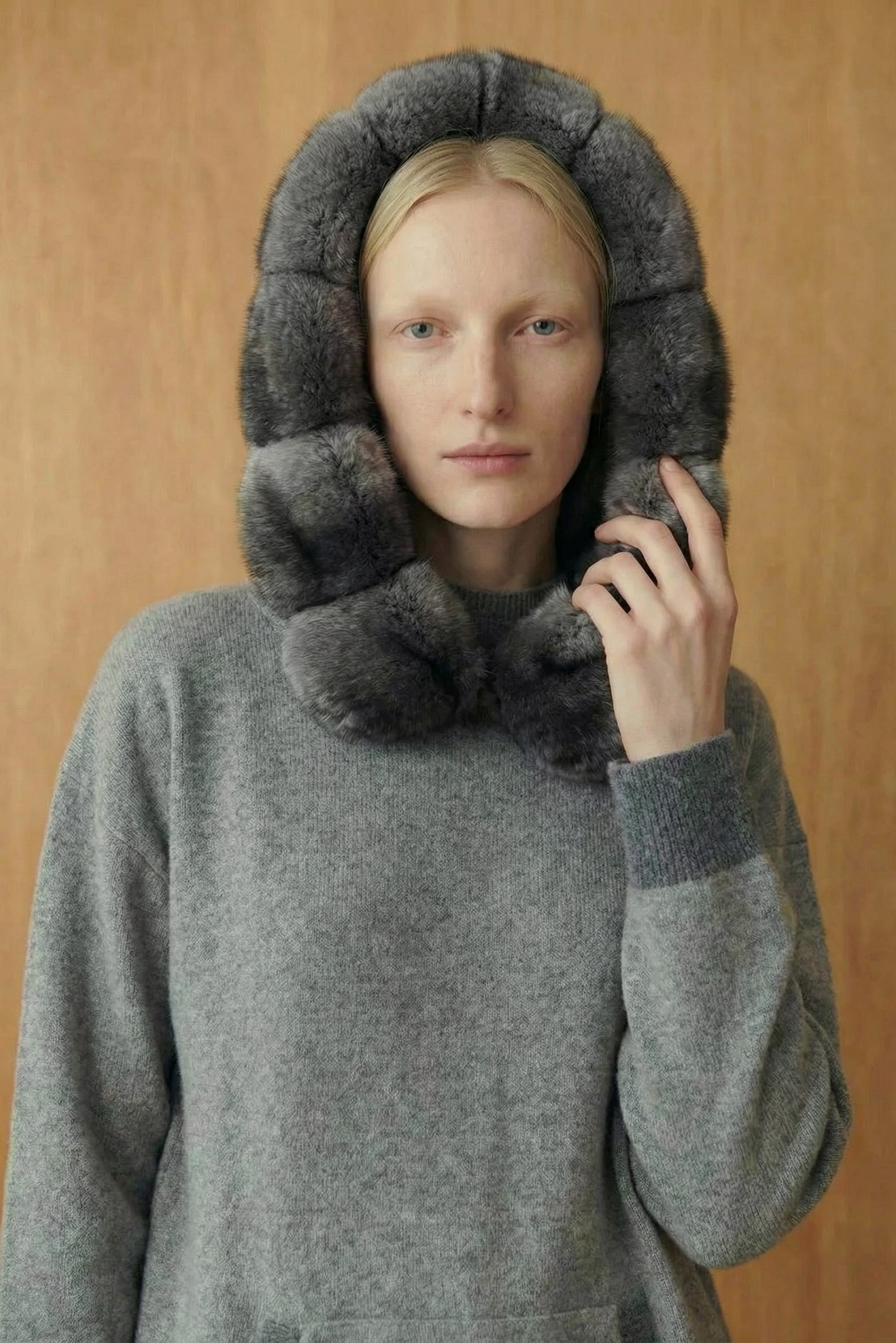Arctic Whisper Chinchilla Hood Set
