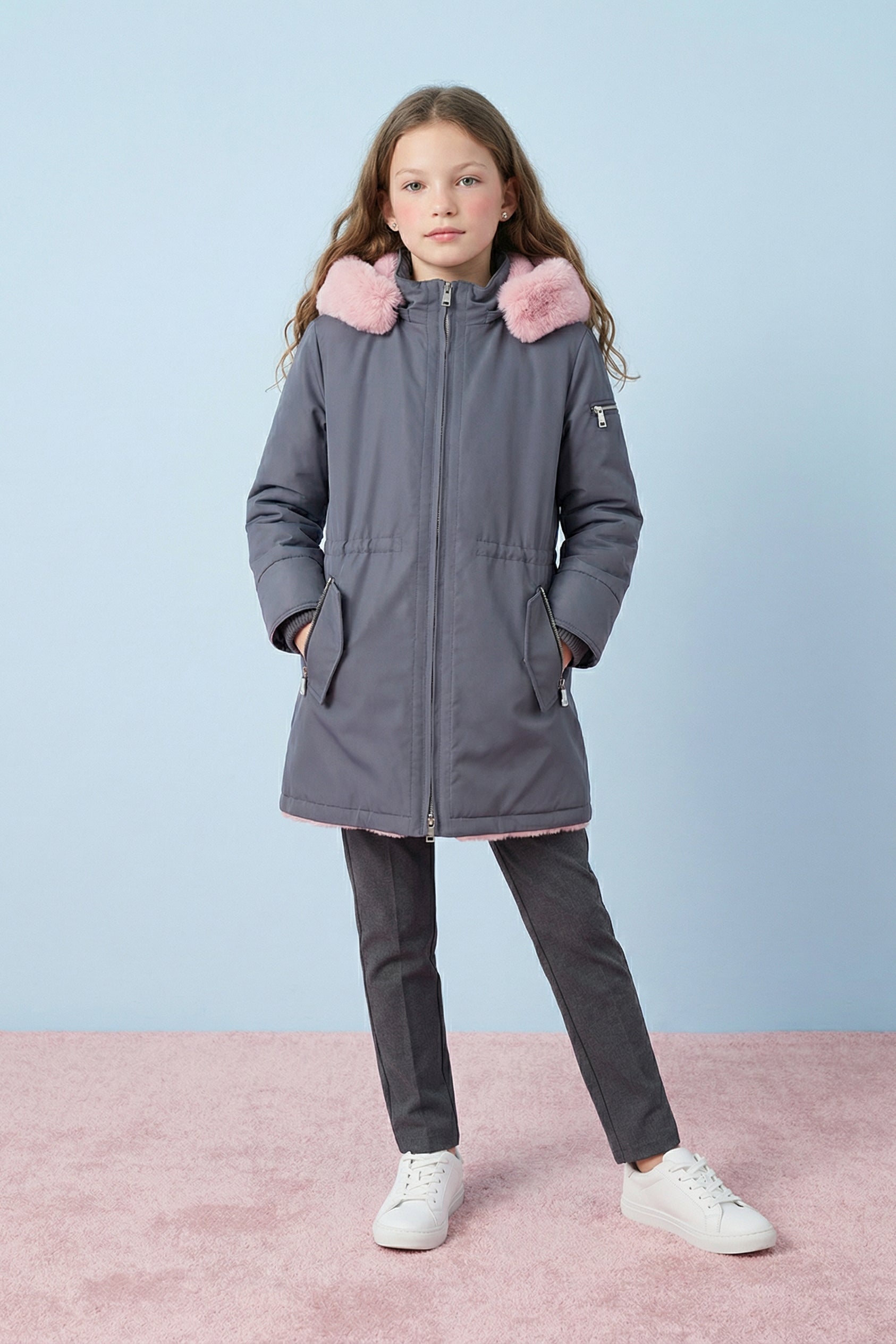 Slate Rose Hooded Technical Parka