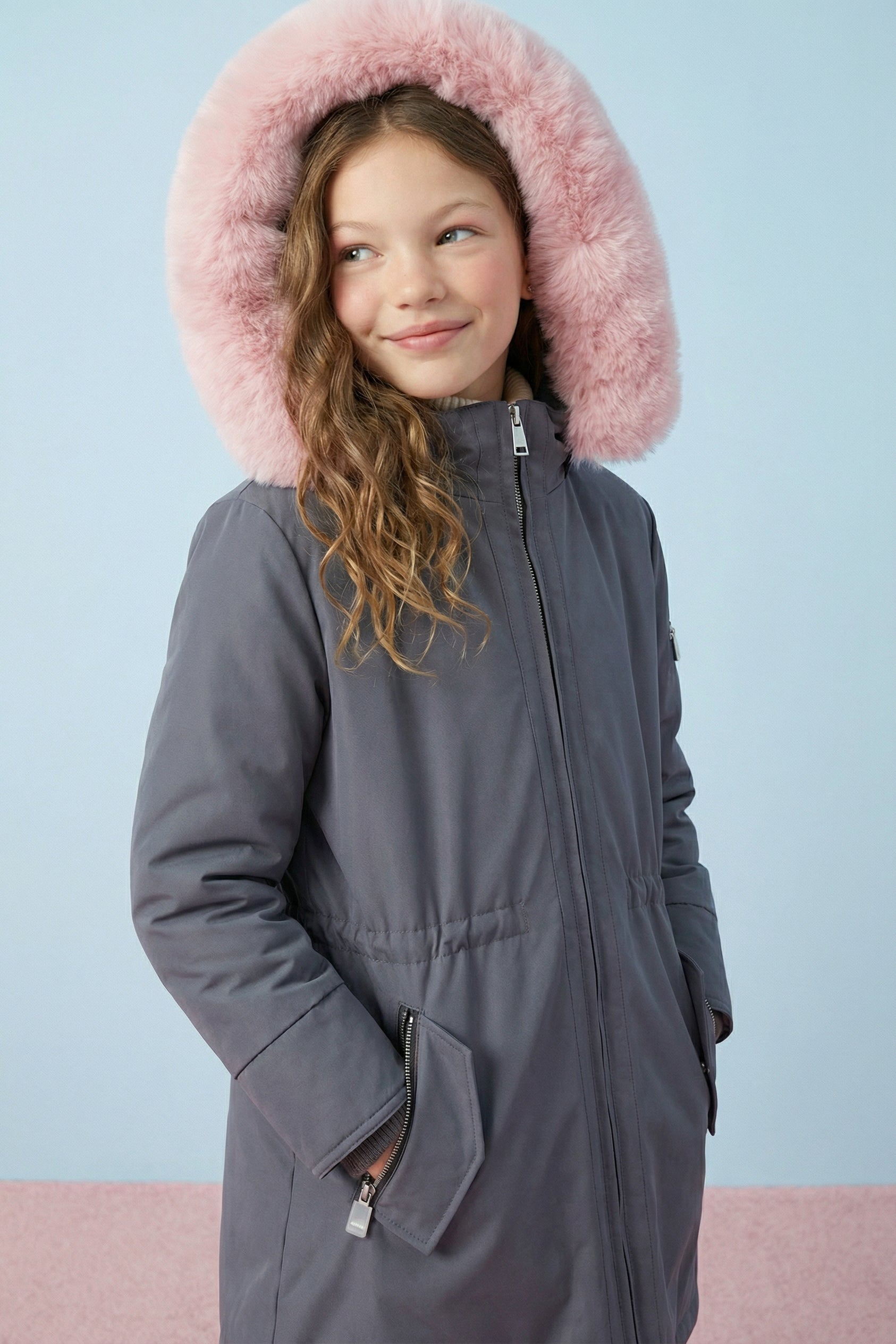 Slate Rose Hooded Technical Parka