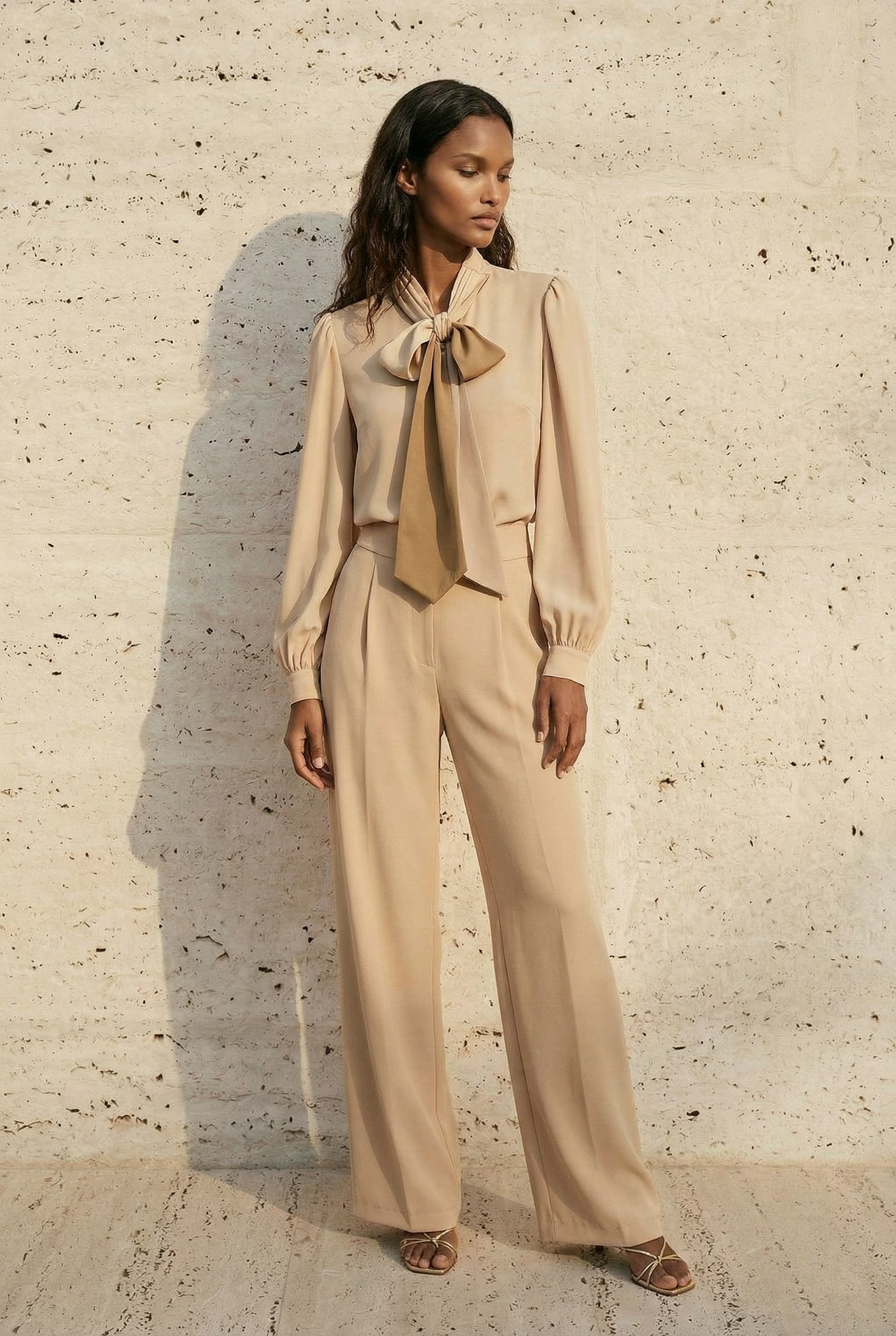 Valeria Crepe Silk Tie Trousers