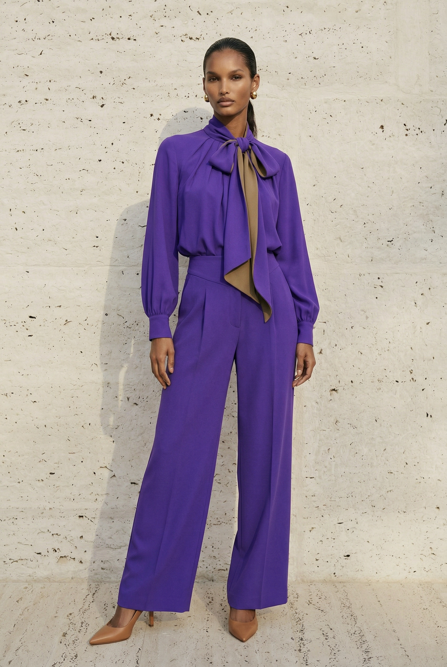 Valeria Crepe Silk Tie Blouse
