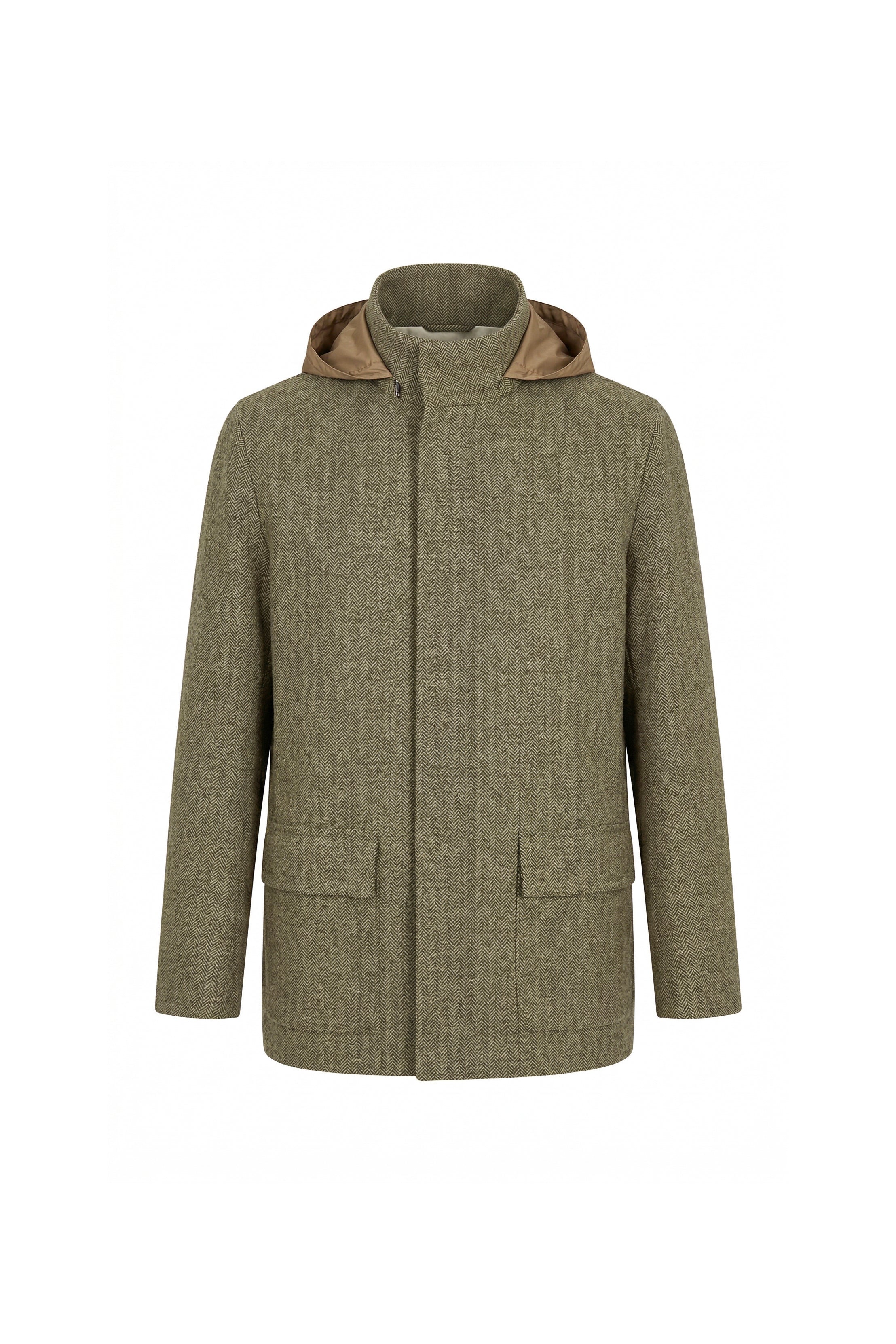 Arden Herringbone Hooded Coat