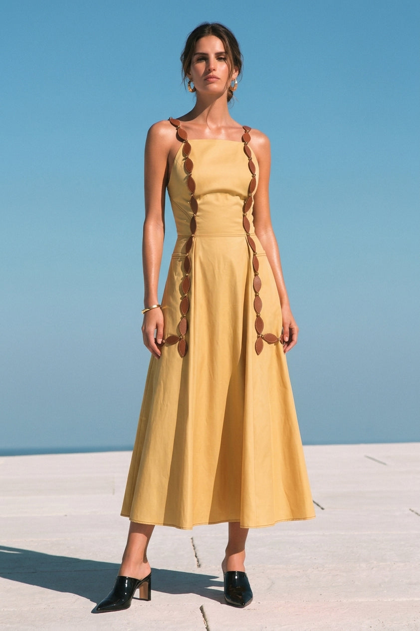 Soliera Petal-Strap Cotton Dress