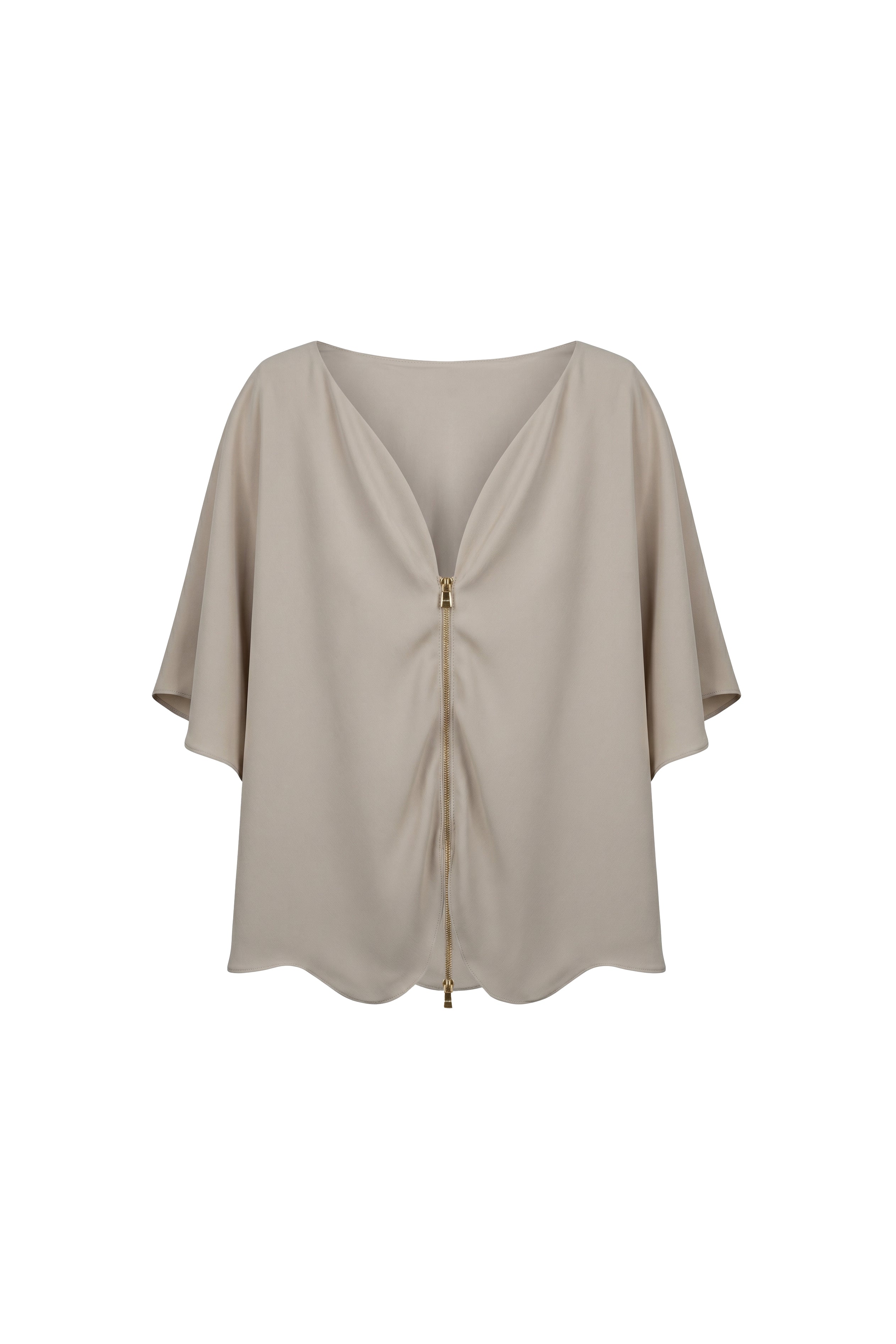 Sorevia Satin Cape Blouse