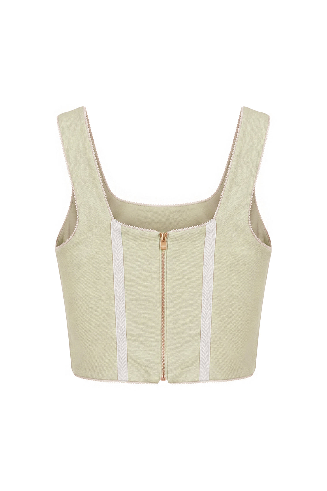 Elara Embroidered Linen Bustier