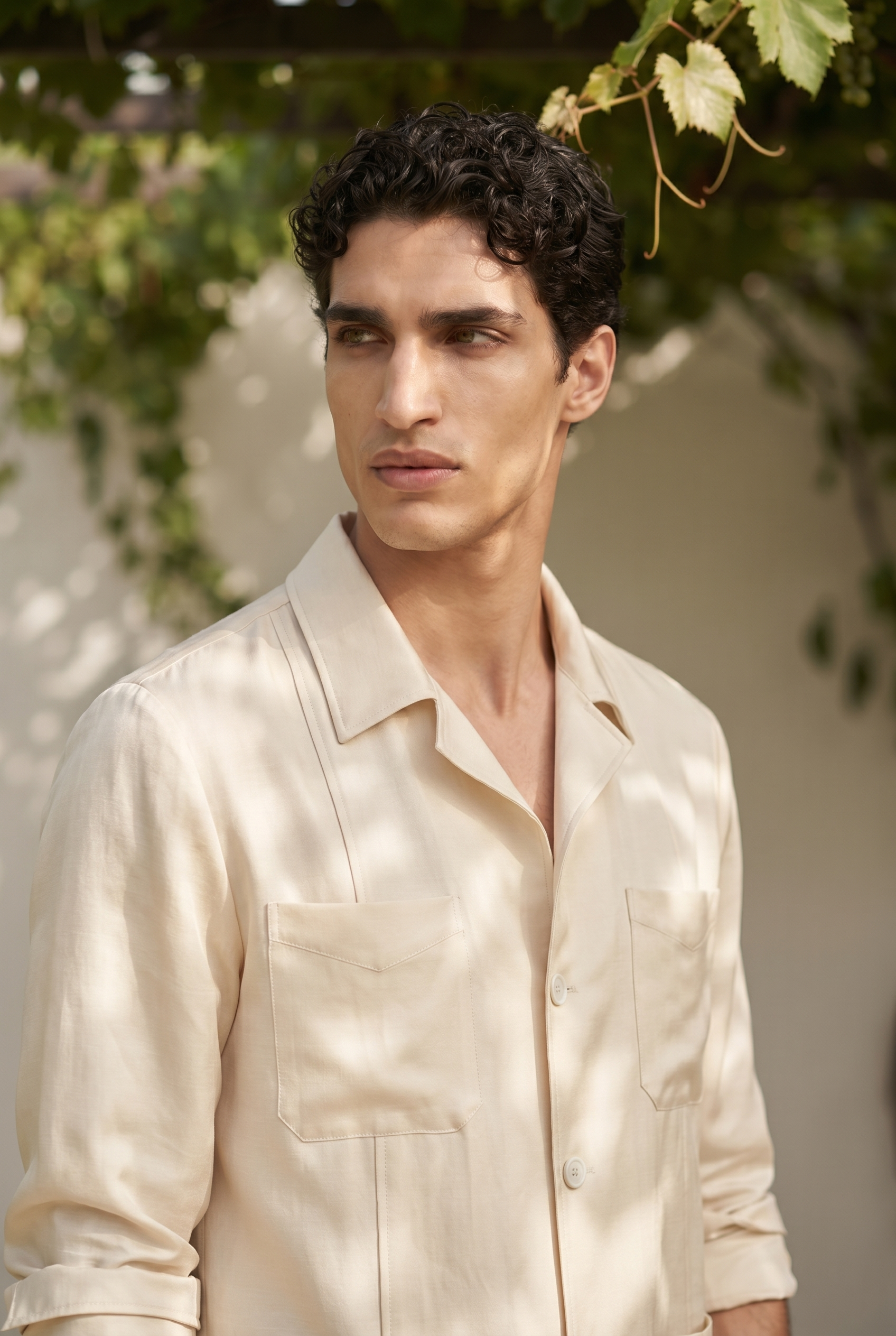 Sandstone Riviera Linen Blend Overshirt