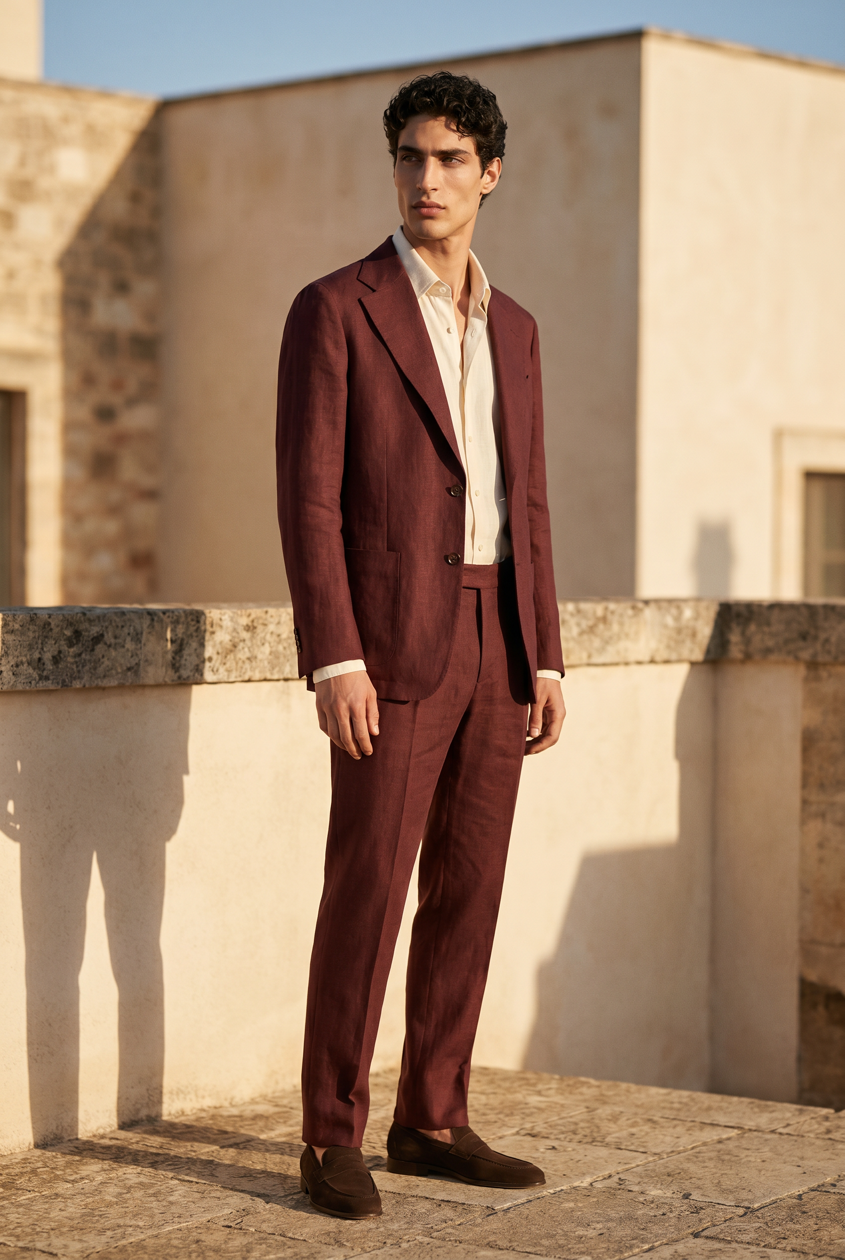 Bordeaux Riviera Linen Blazer