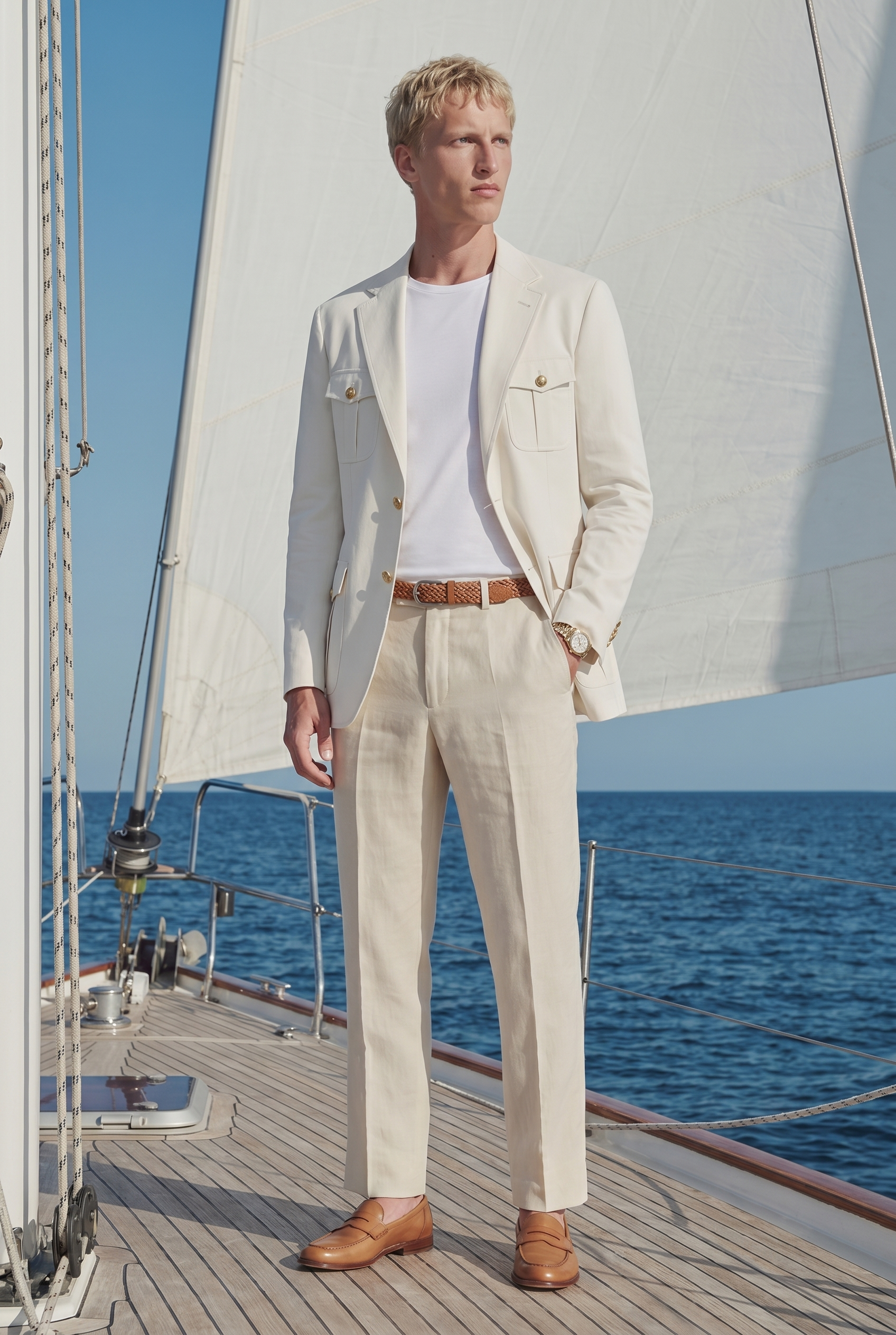 Ivory Riviera Safari Blazer