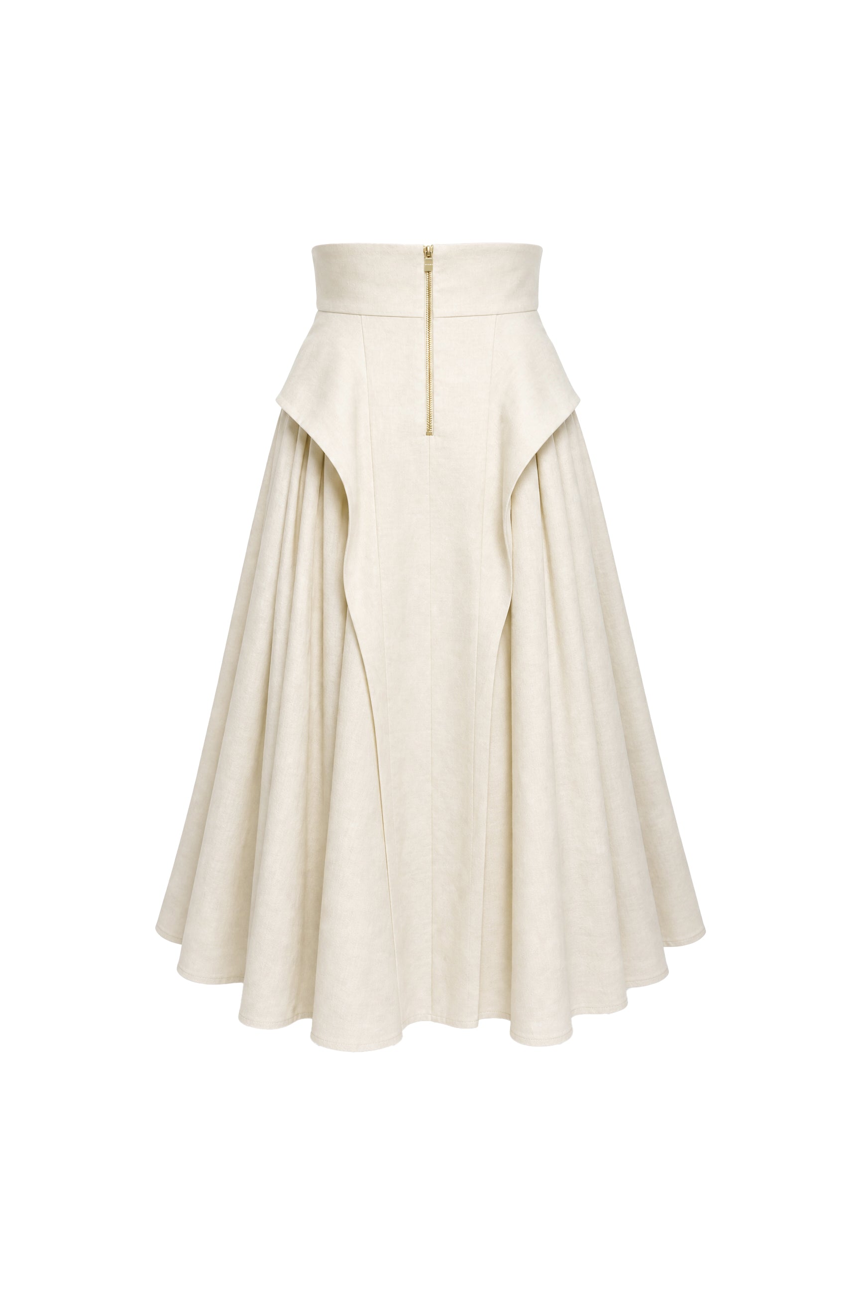Verona High-Waisted Linen Midi Skirt