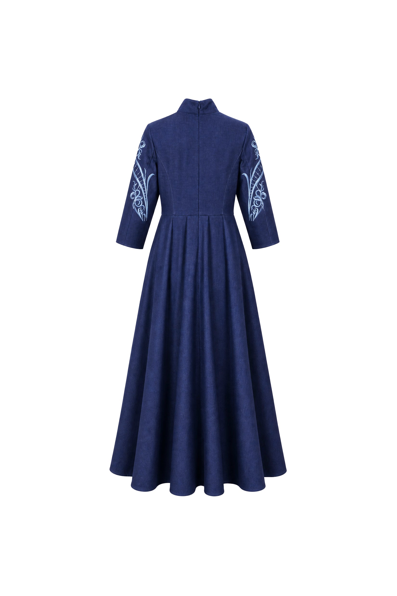 Celeste Embroidered Denim Maxi Dress