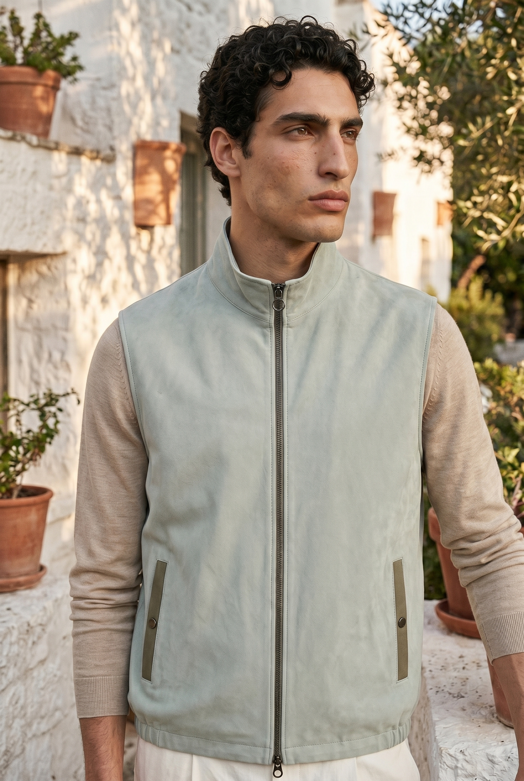 Amalfi Linen Zip Vest