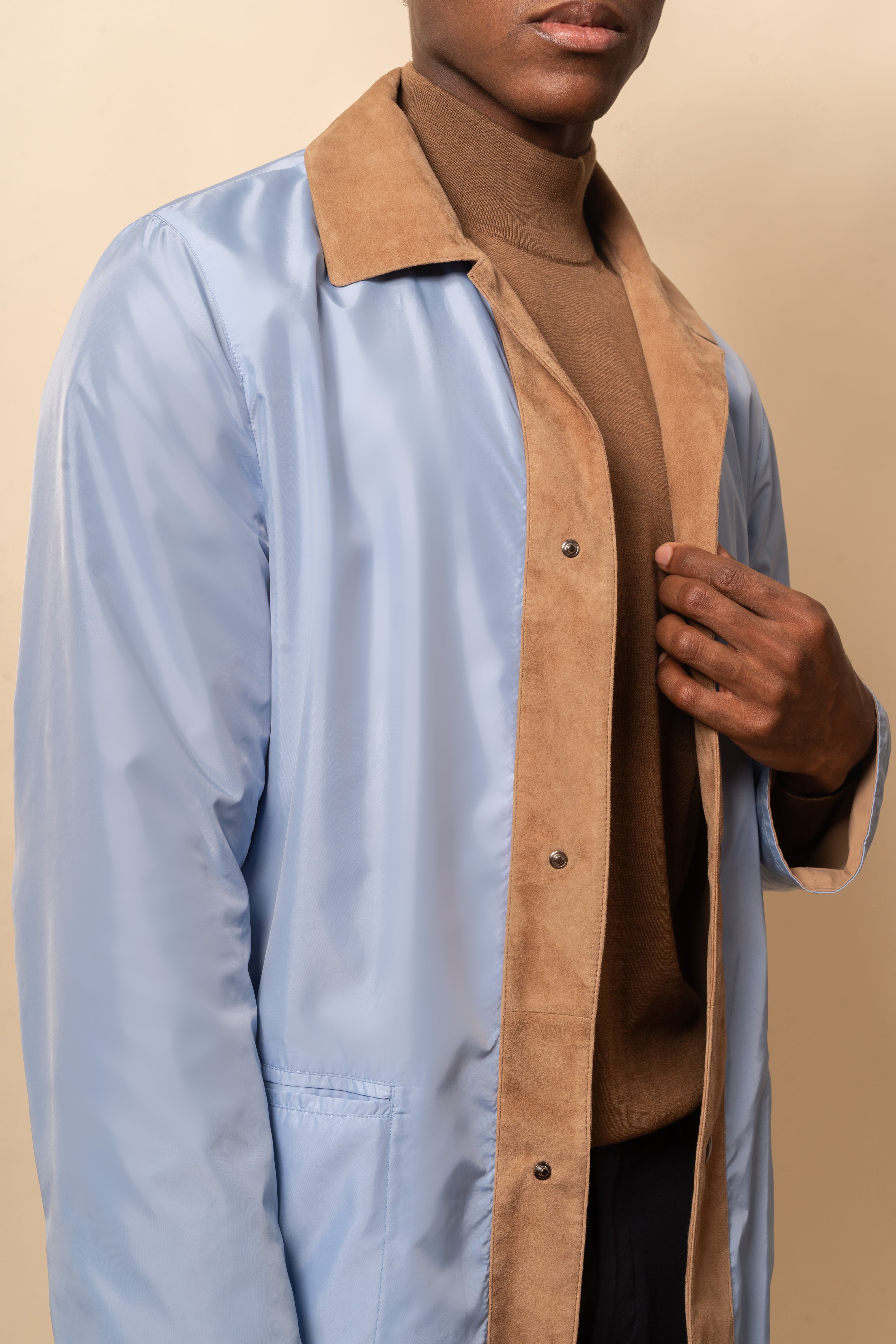 Bicolor Blend Double Faced Coat