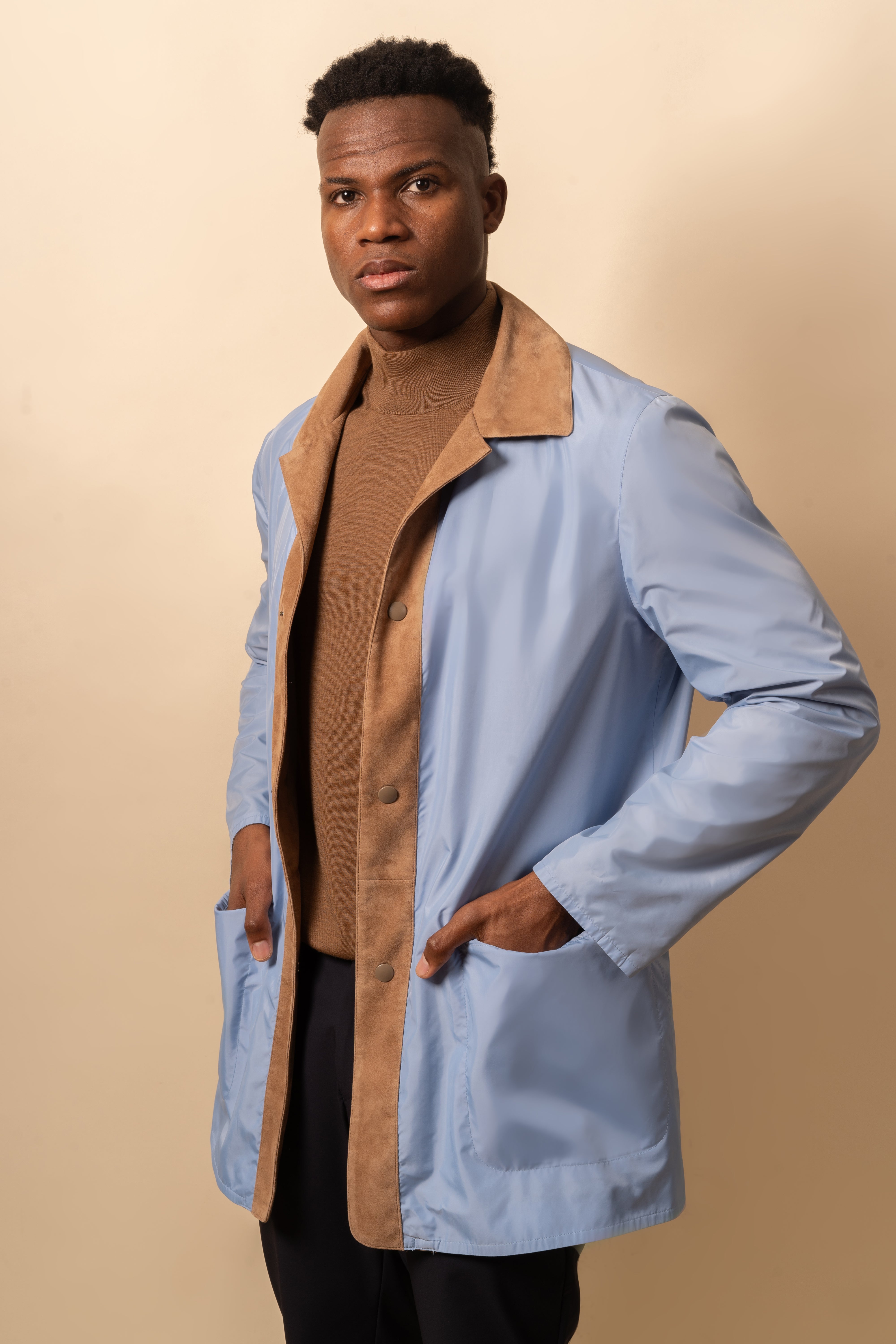 Bicolor Blend Double Faced Coat