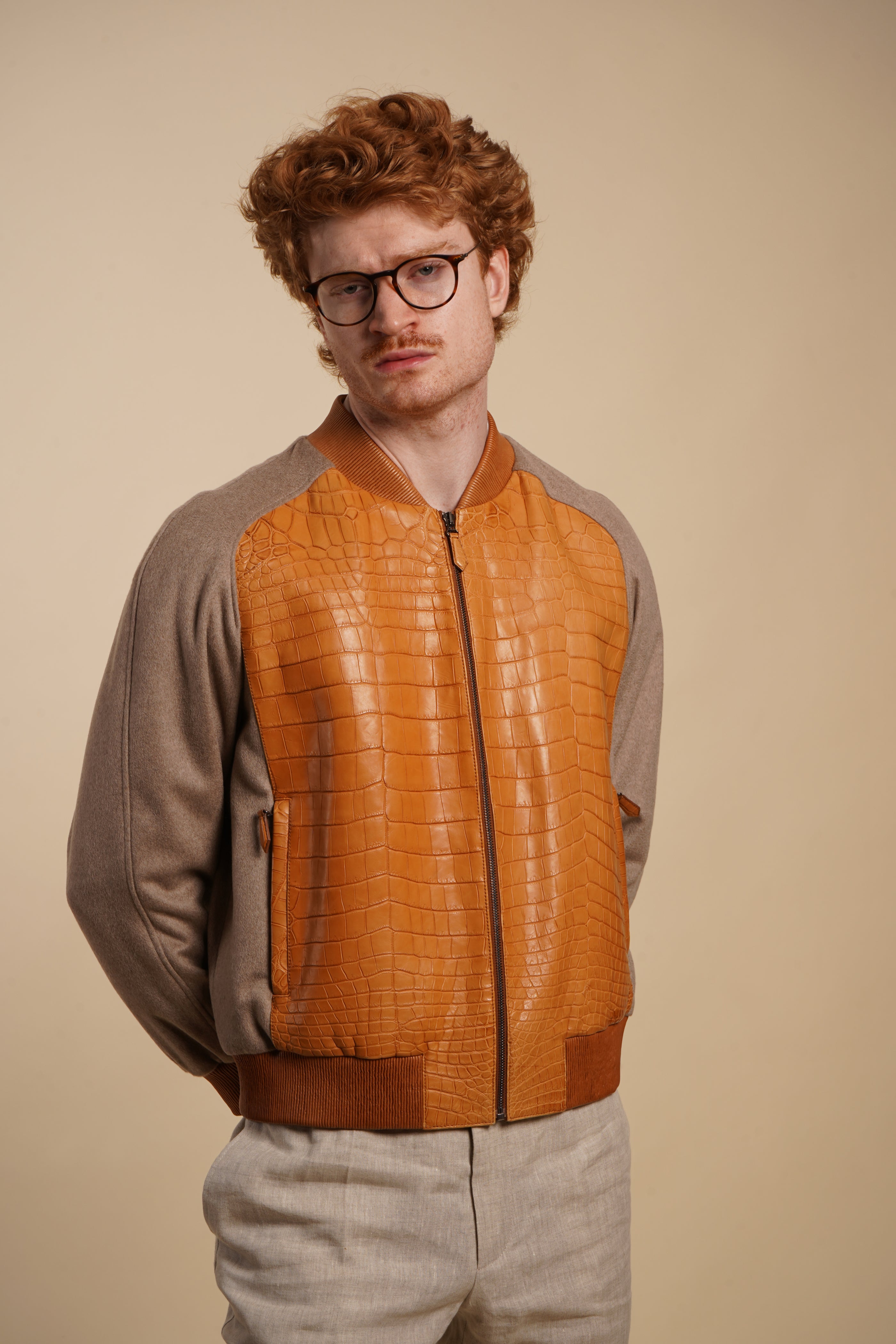 Sunburst Croc Bomber Jacket