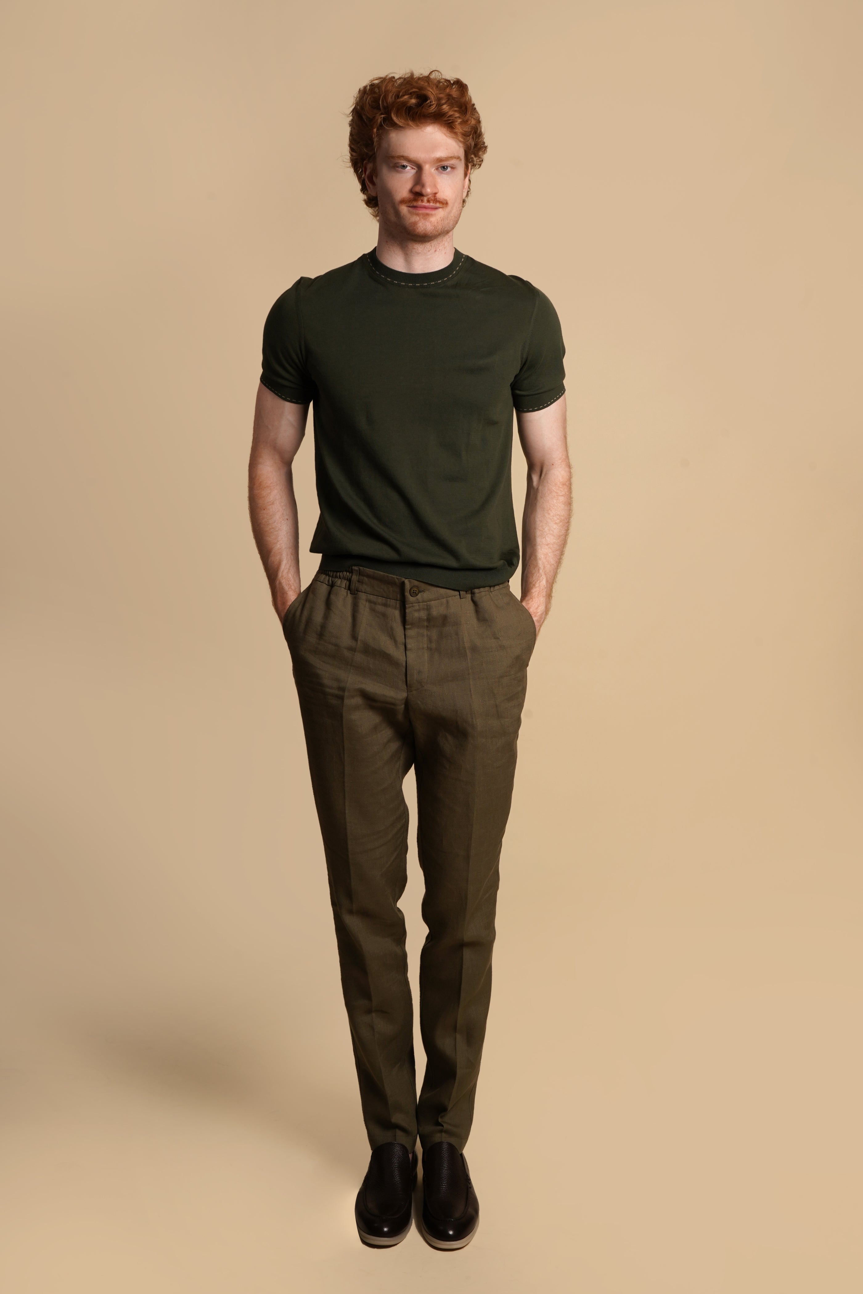 Victorian Olive Collared Shirt