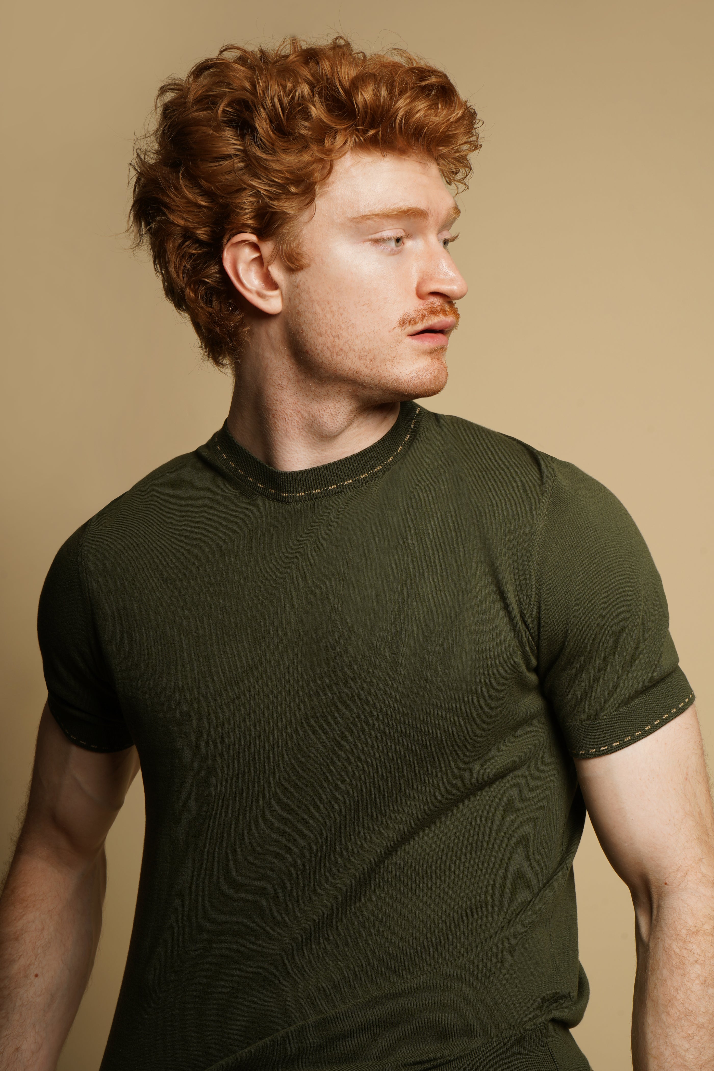 Victorian Olive Collared Shirt