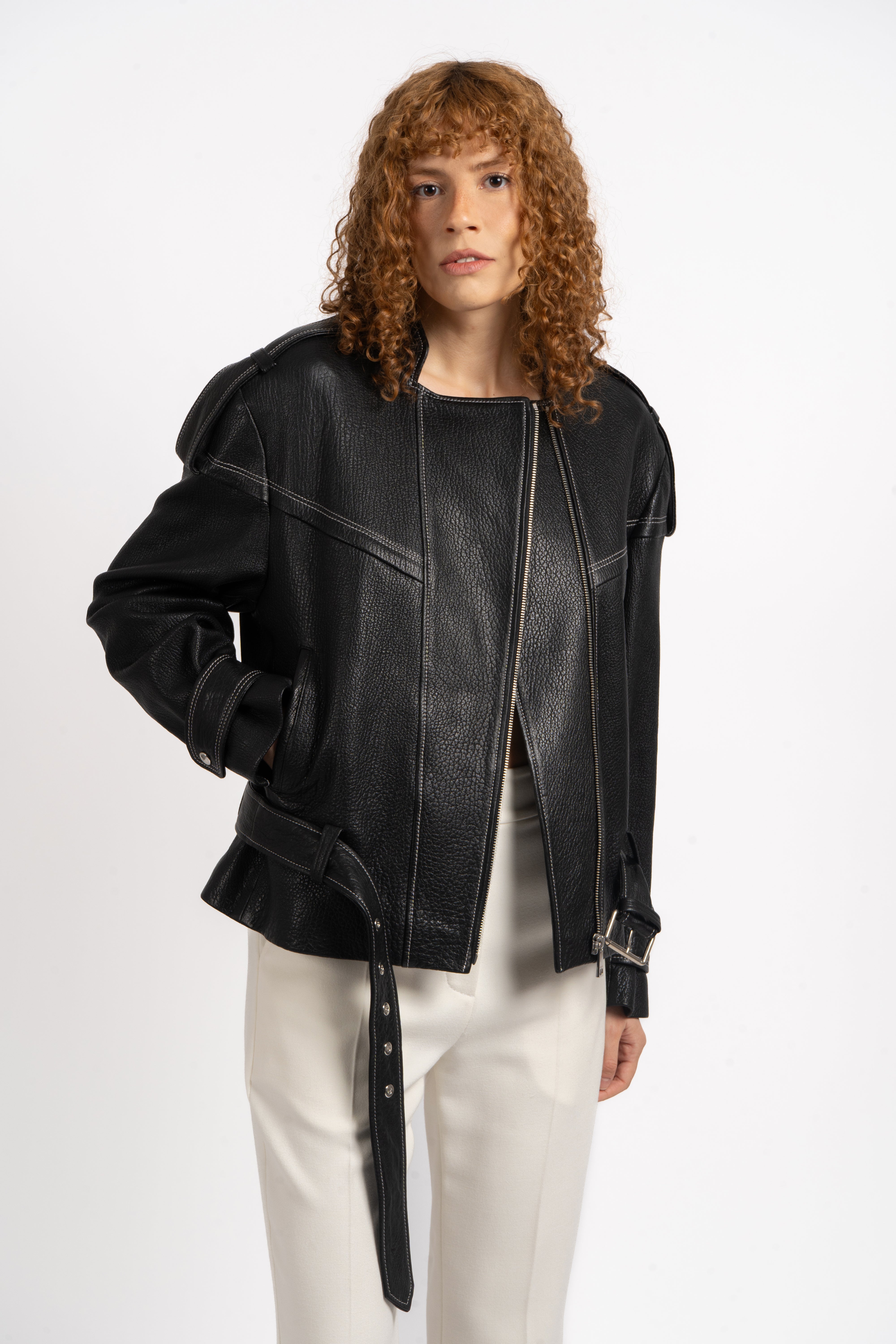 Bound Leather Jacket