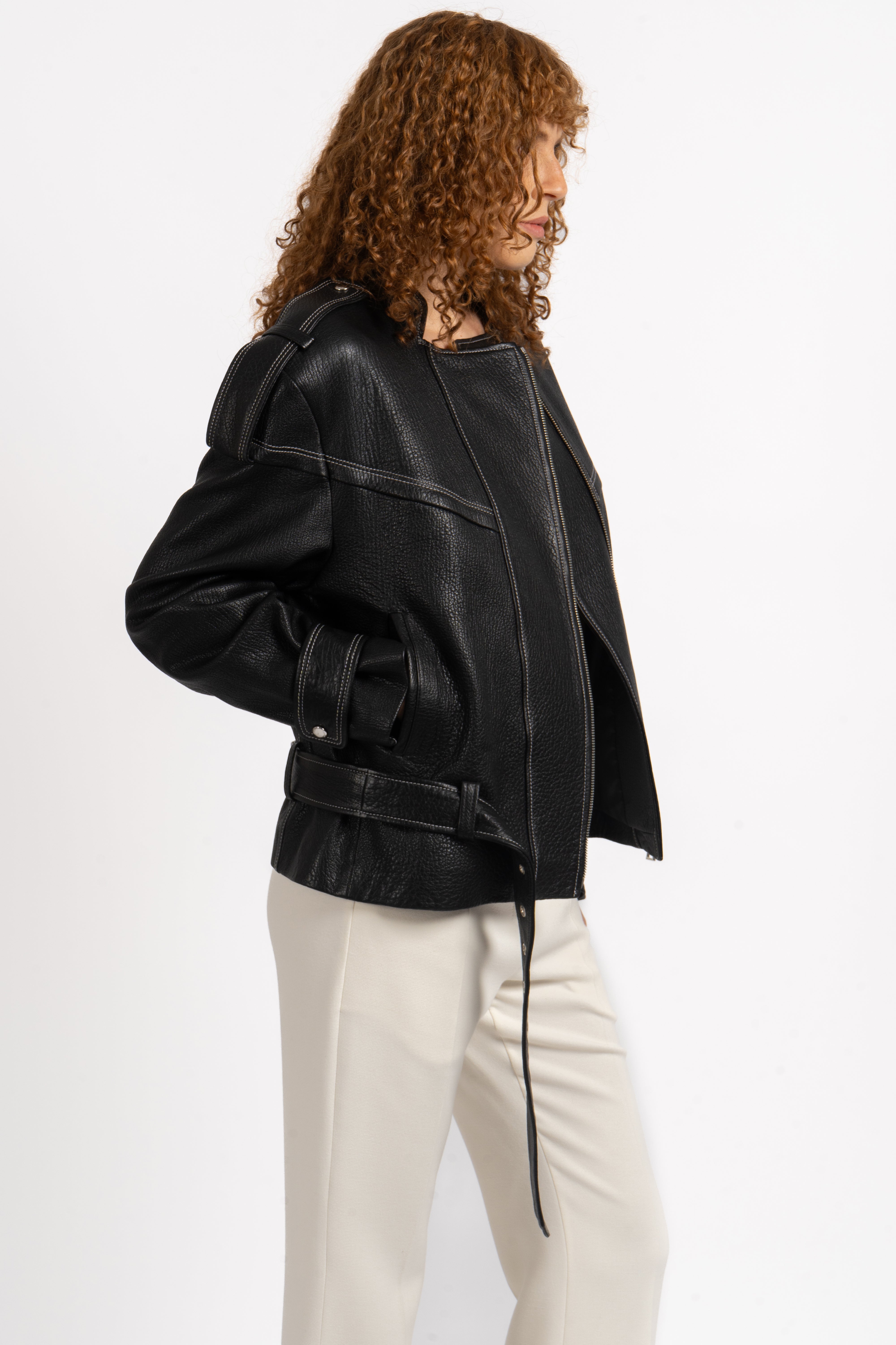 Bound Leather Jacket