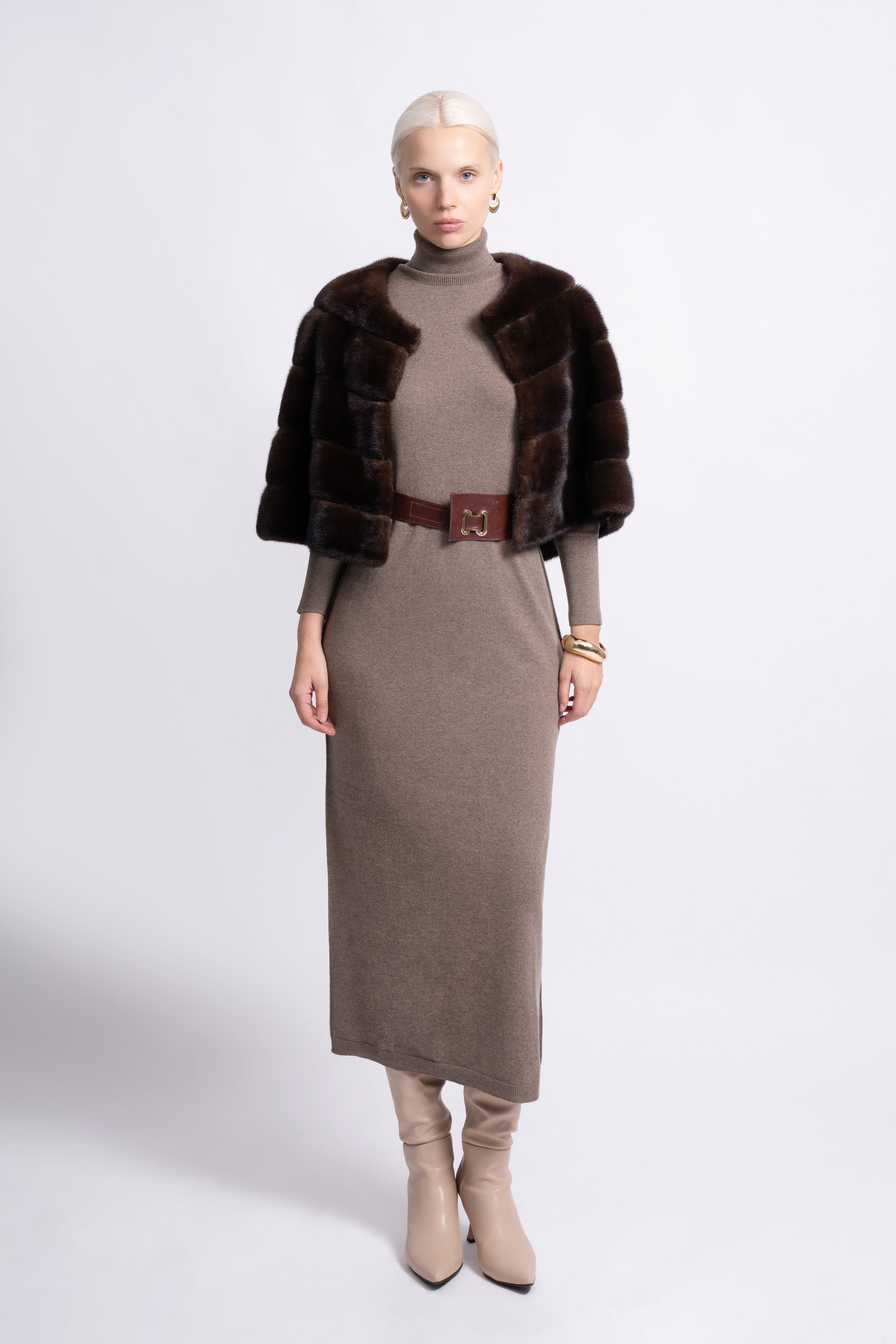 Mocha Elegance Mink Fur Bolero