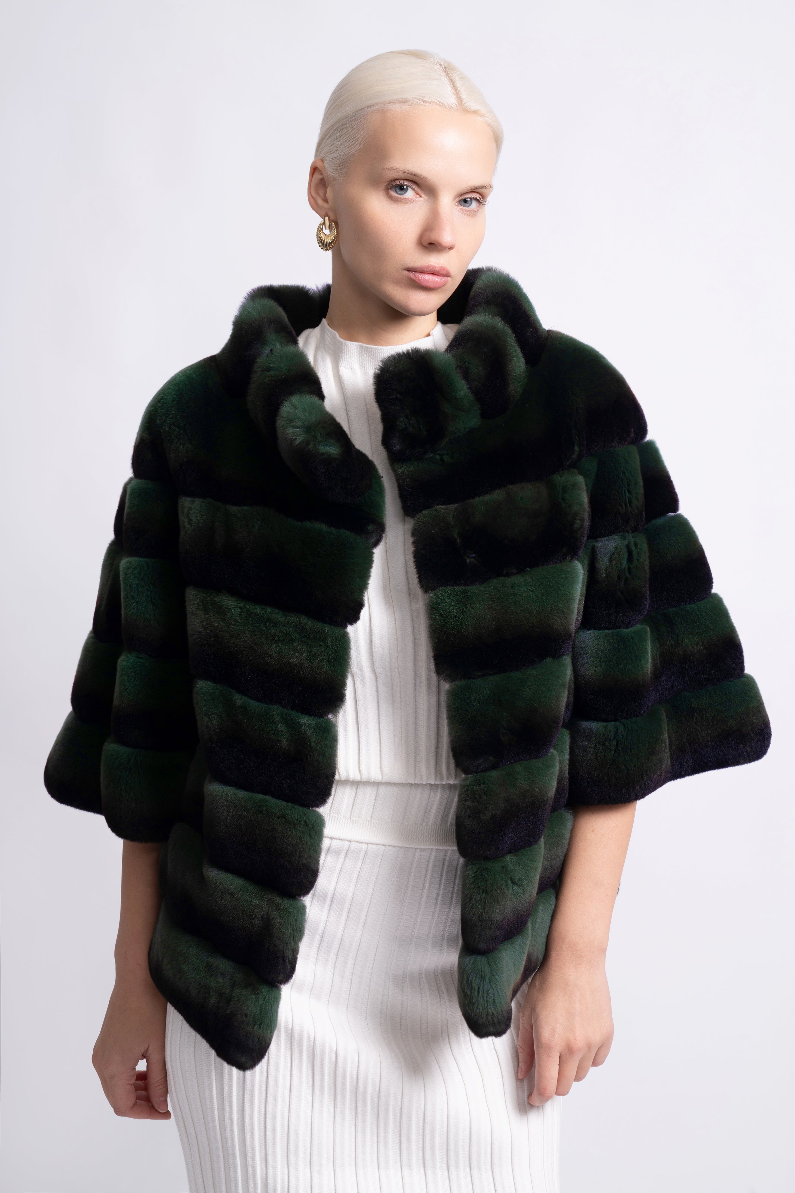 Emerald Whisper Rex Fur Jacket