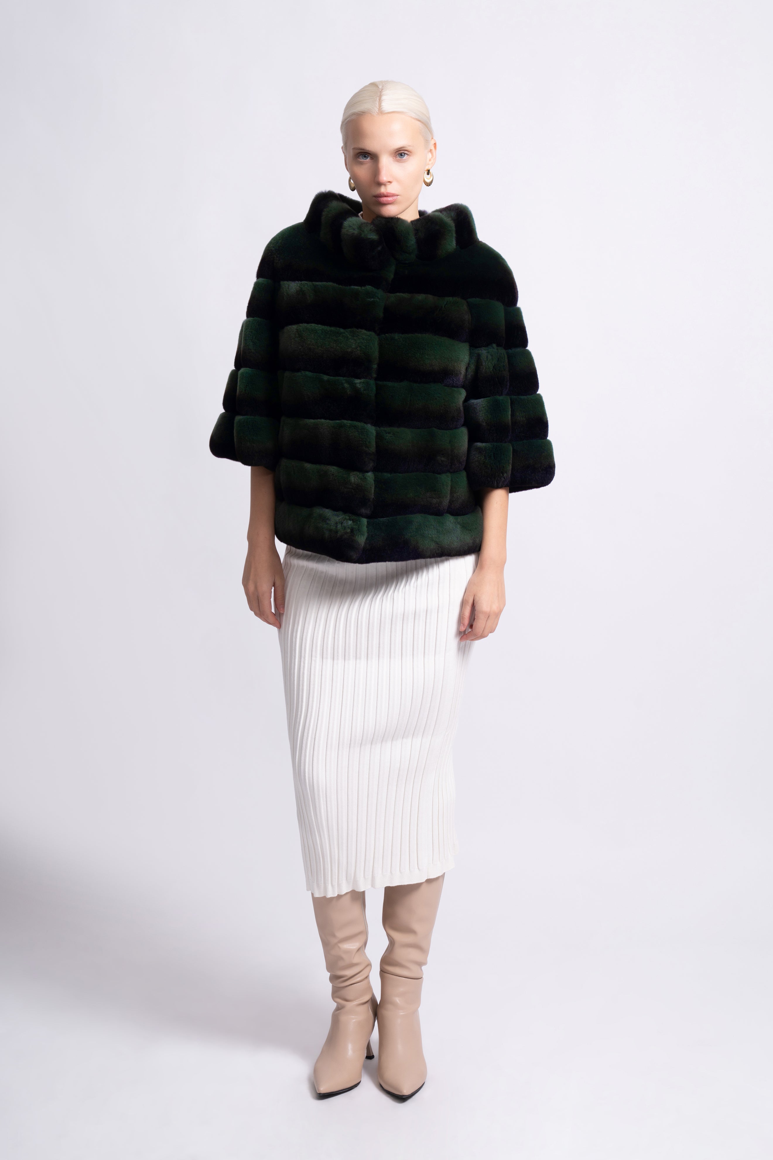 Emerald Whisper Rex Fur Jacket