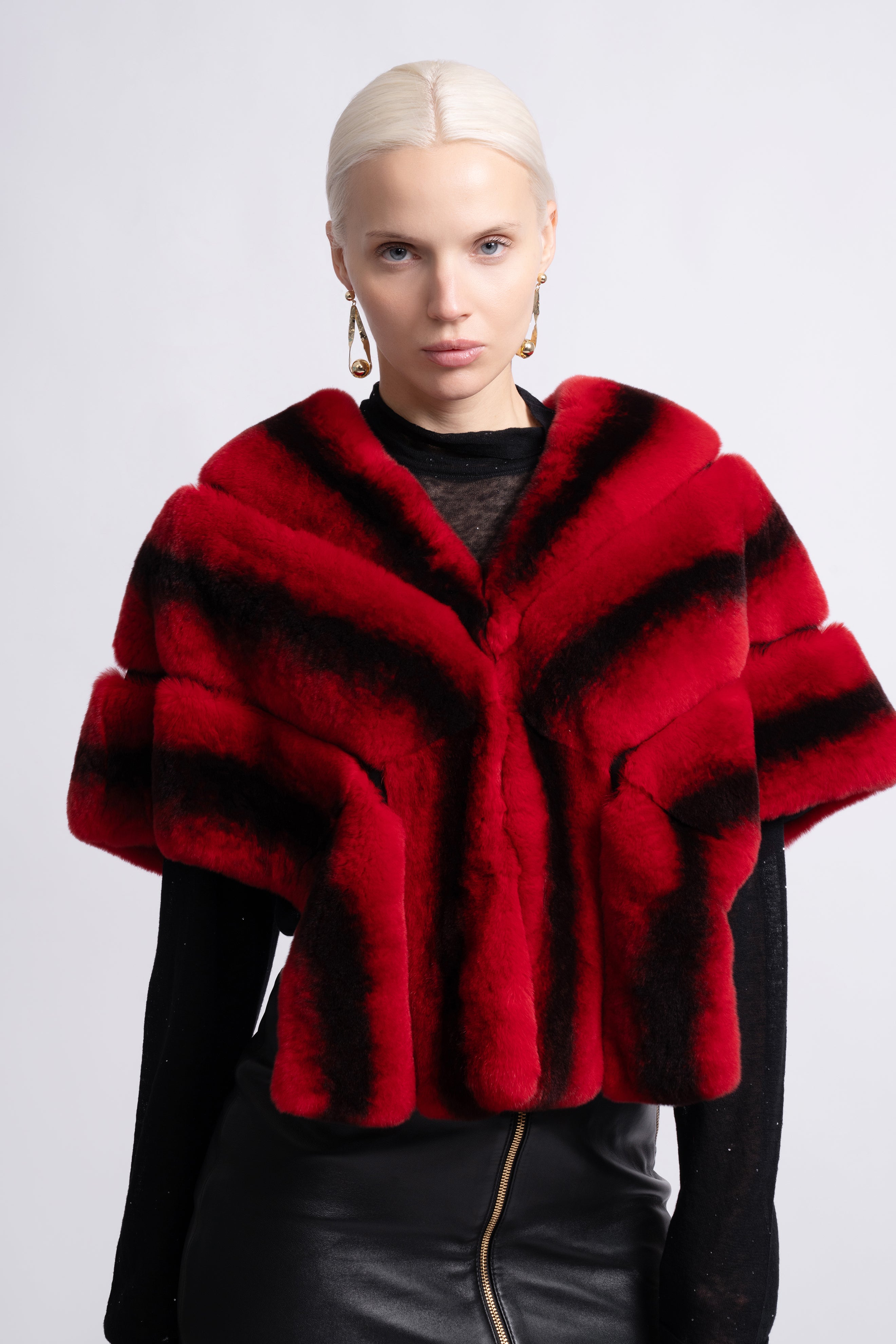 Midnight Rex Fur Cape