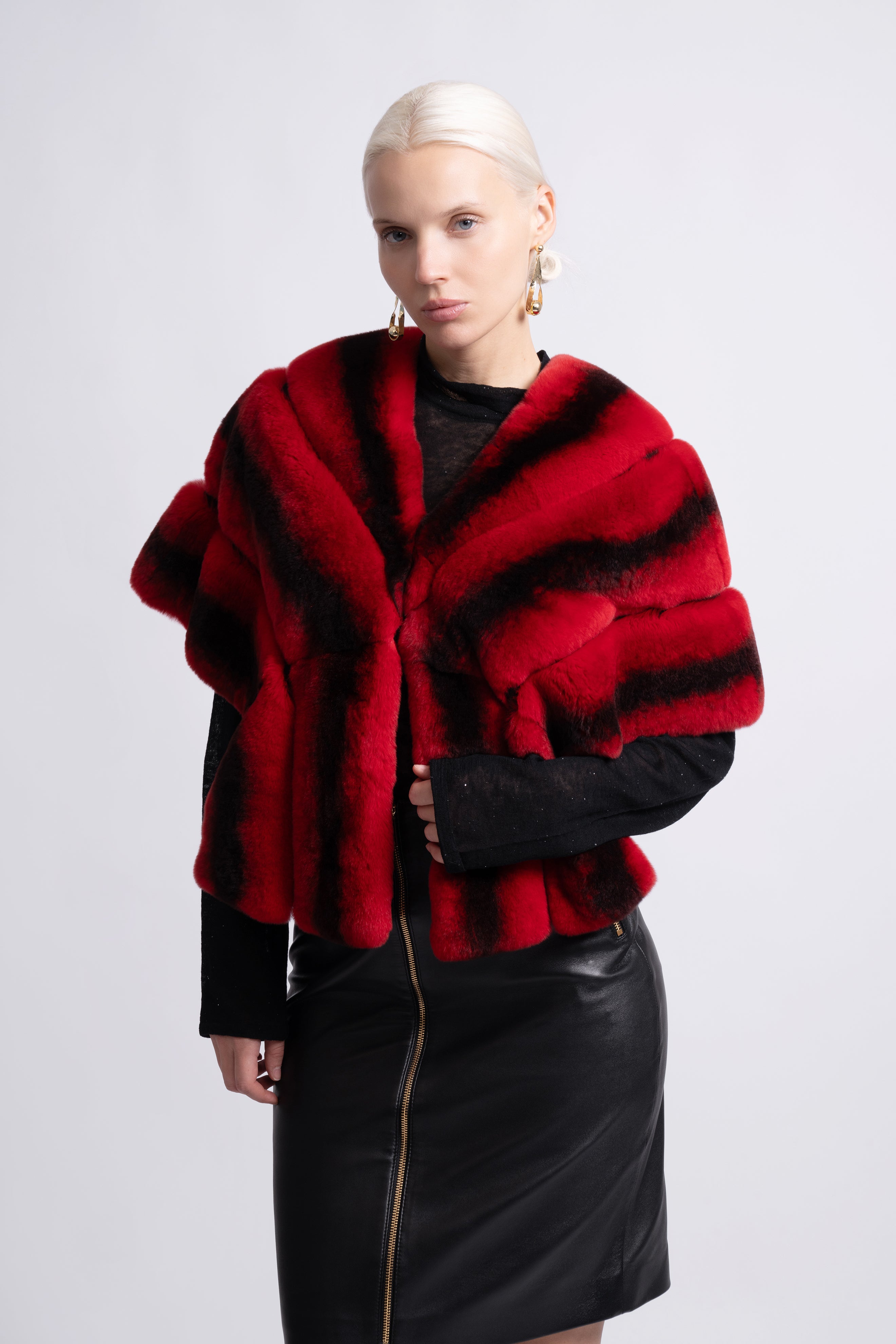 Midnight Rex Fur Cape