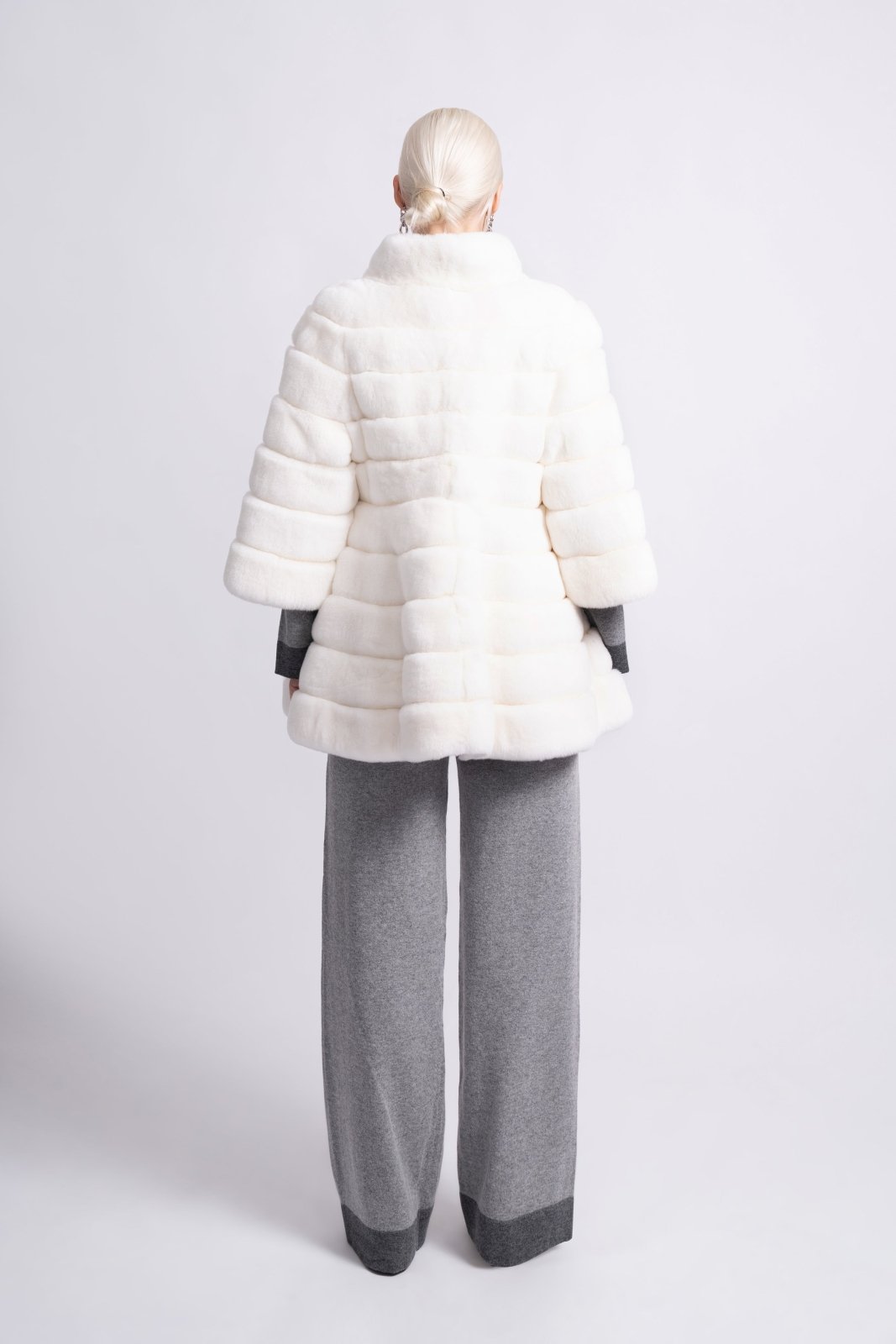 Arctic White Rex Fur Jacket - ADAMO