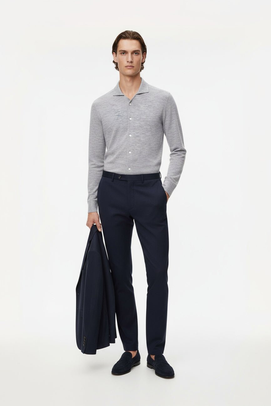 Ash Grey Cotton Shirt - ADAMO