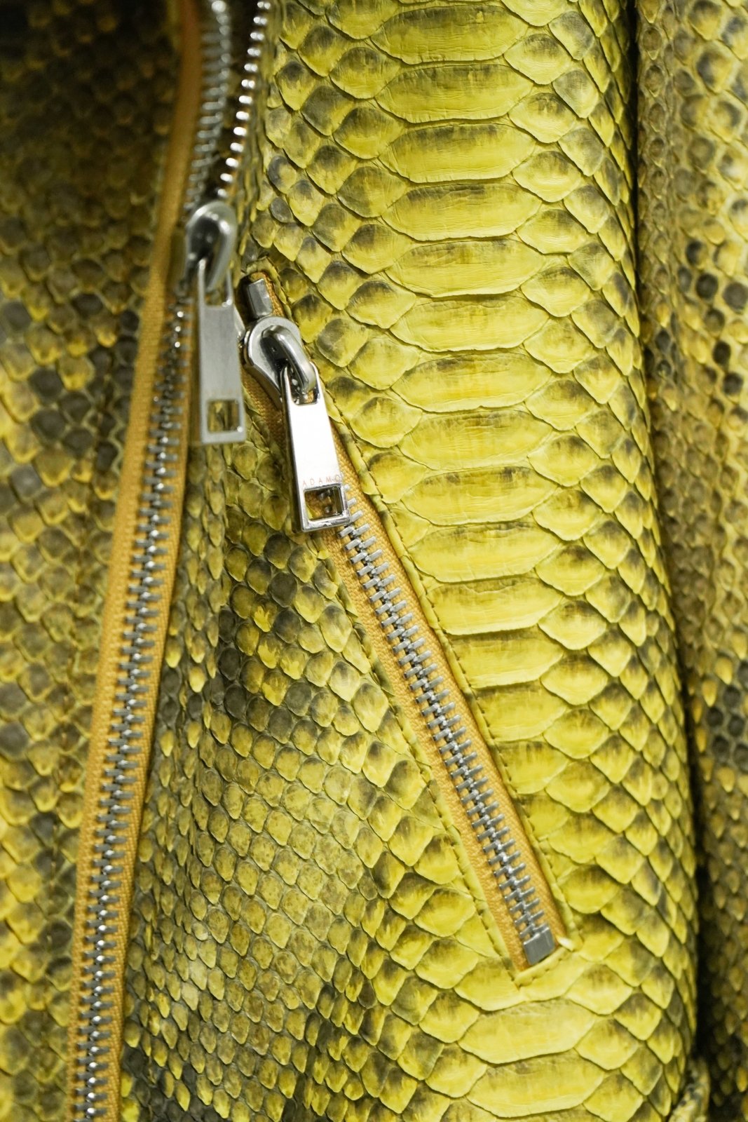 Aurum Python Leather Biker Jacket - ADAMO