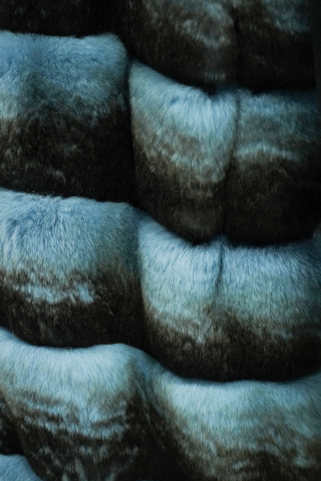 Azure Strata Rex Fur Coat - ADAMO
