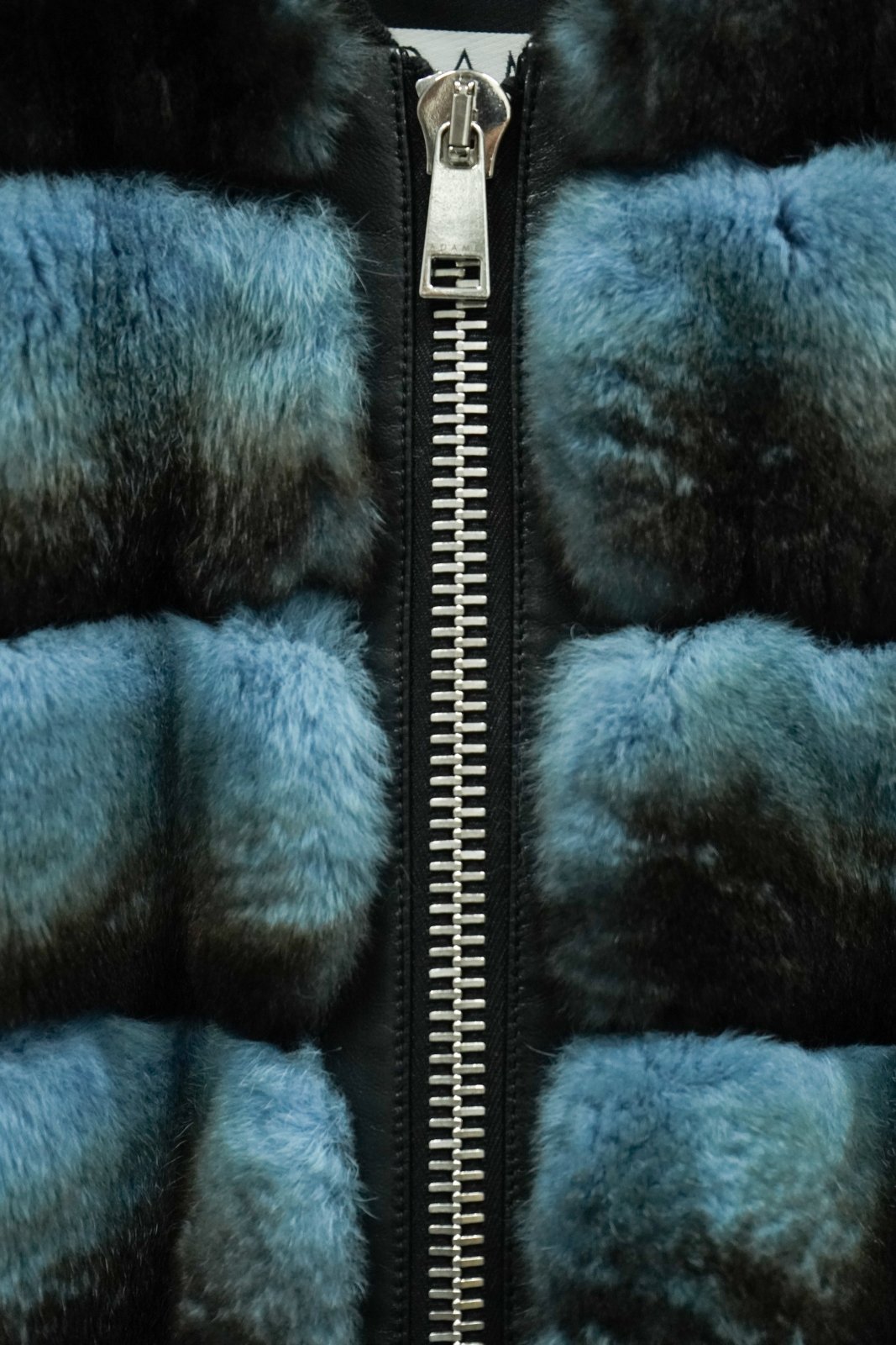 Azure Strata Rex Fur Coat - ADAMO