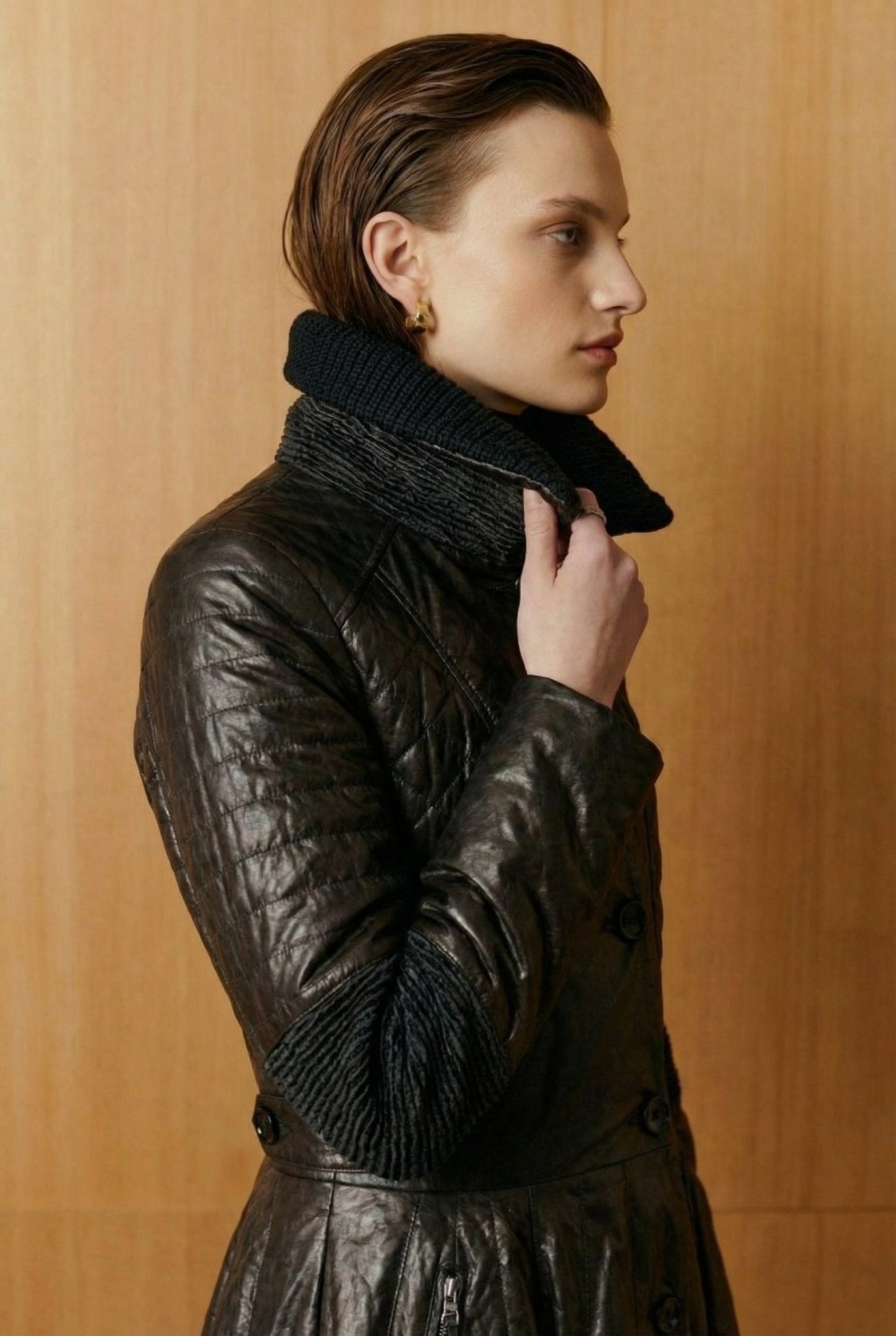 Black Leather Coat - ADAMO