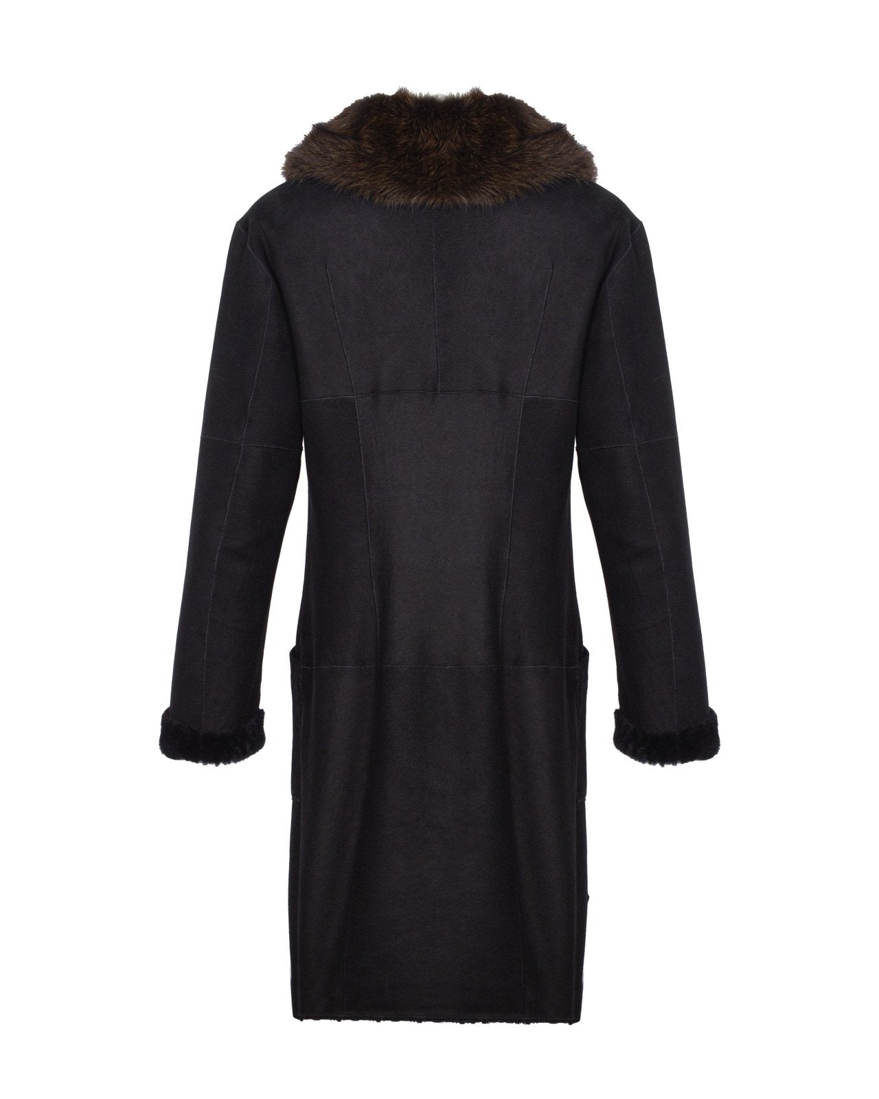 Black Long Leather Coat - ADAMO