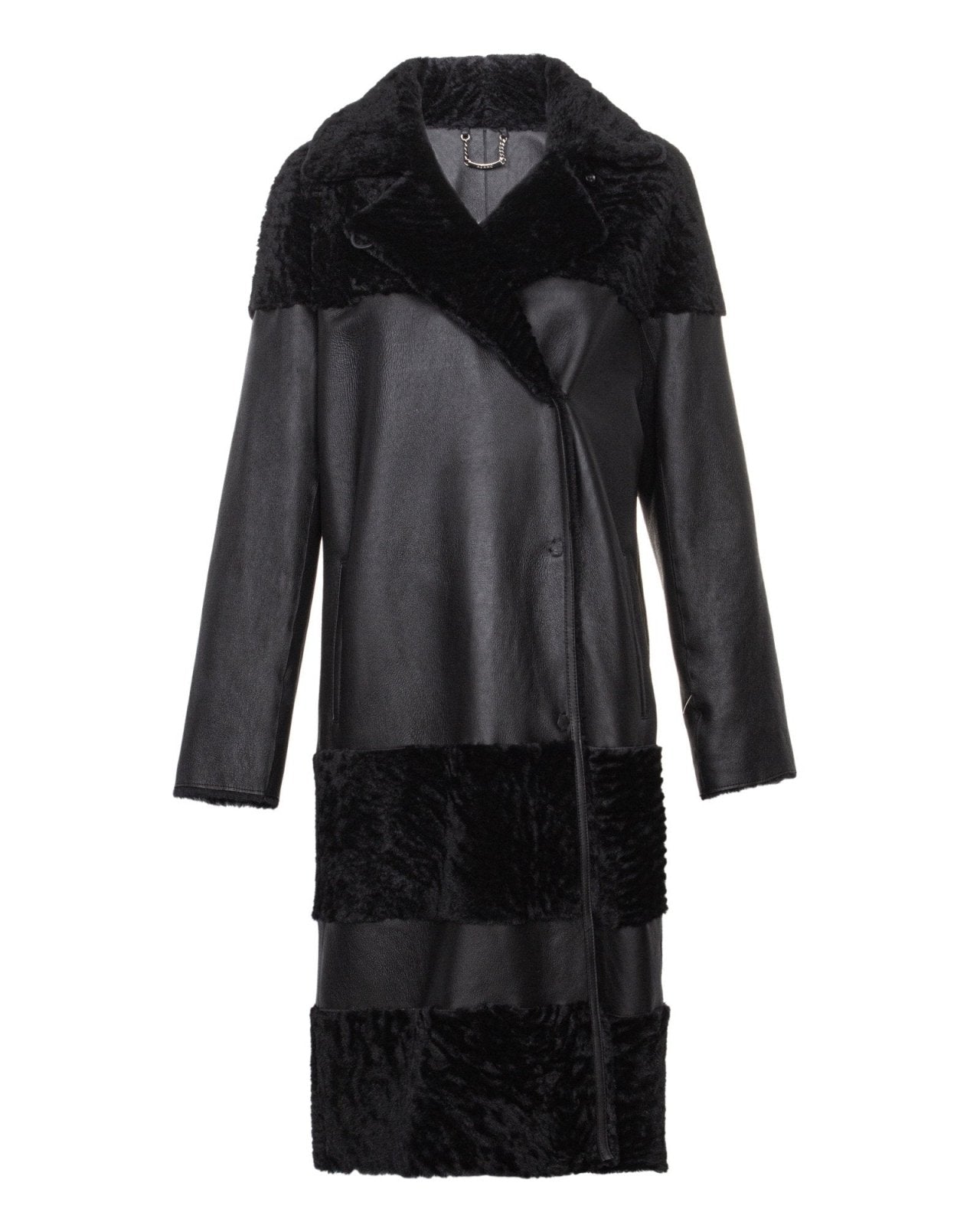 Black Long Leather Coat - ADAMO