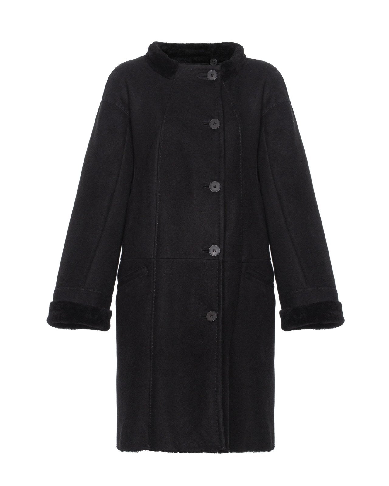 Black Long Leather Coat - ADAMO