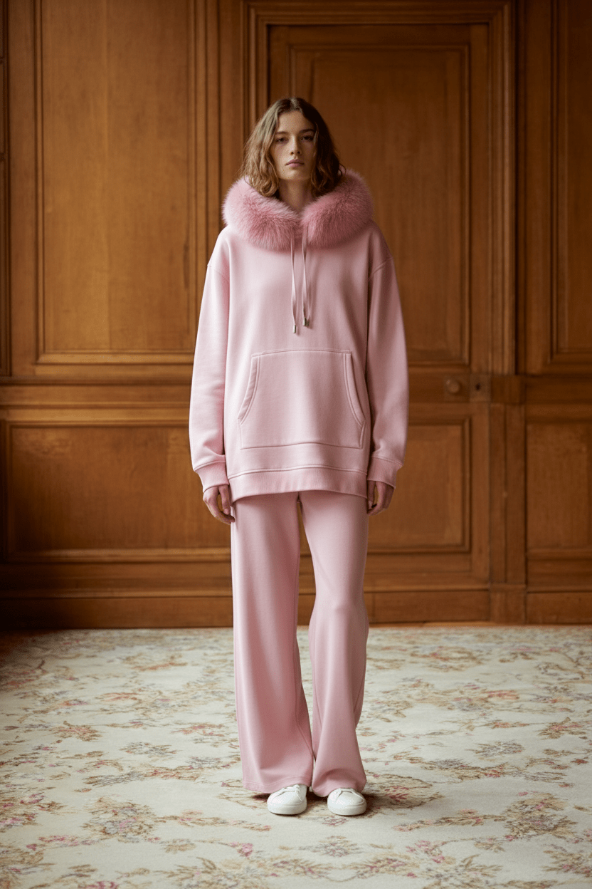 Blossom Fox Fur Hoodie - ADAMO