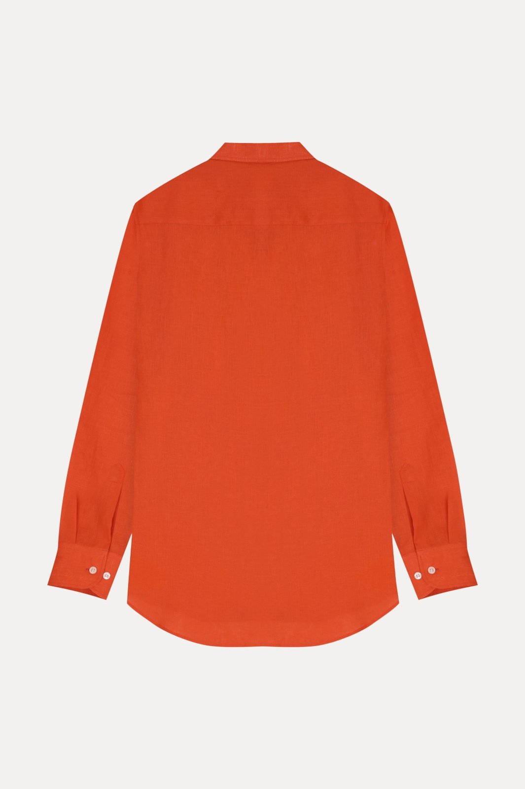 Bold Sunset Orange Linen Shirt - ADAMO