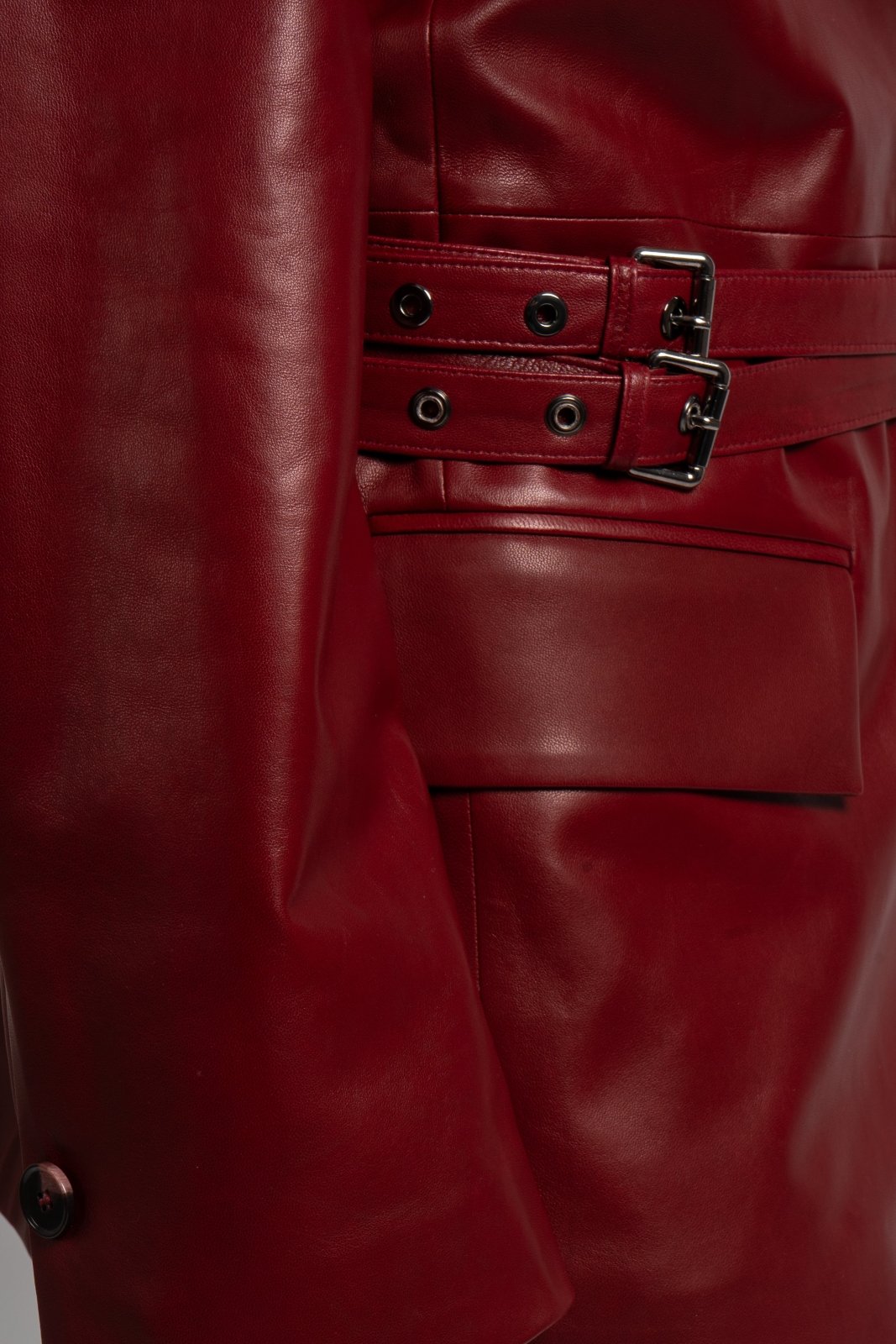 Bordeaux Leather Blazer - ADAMO
