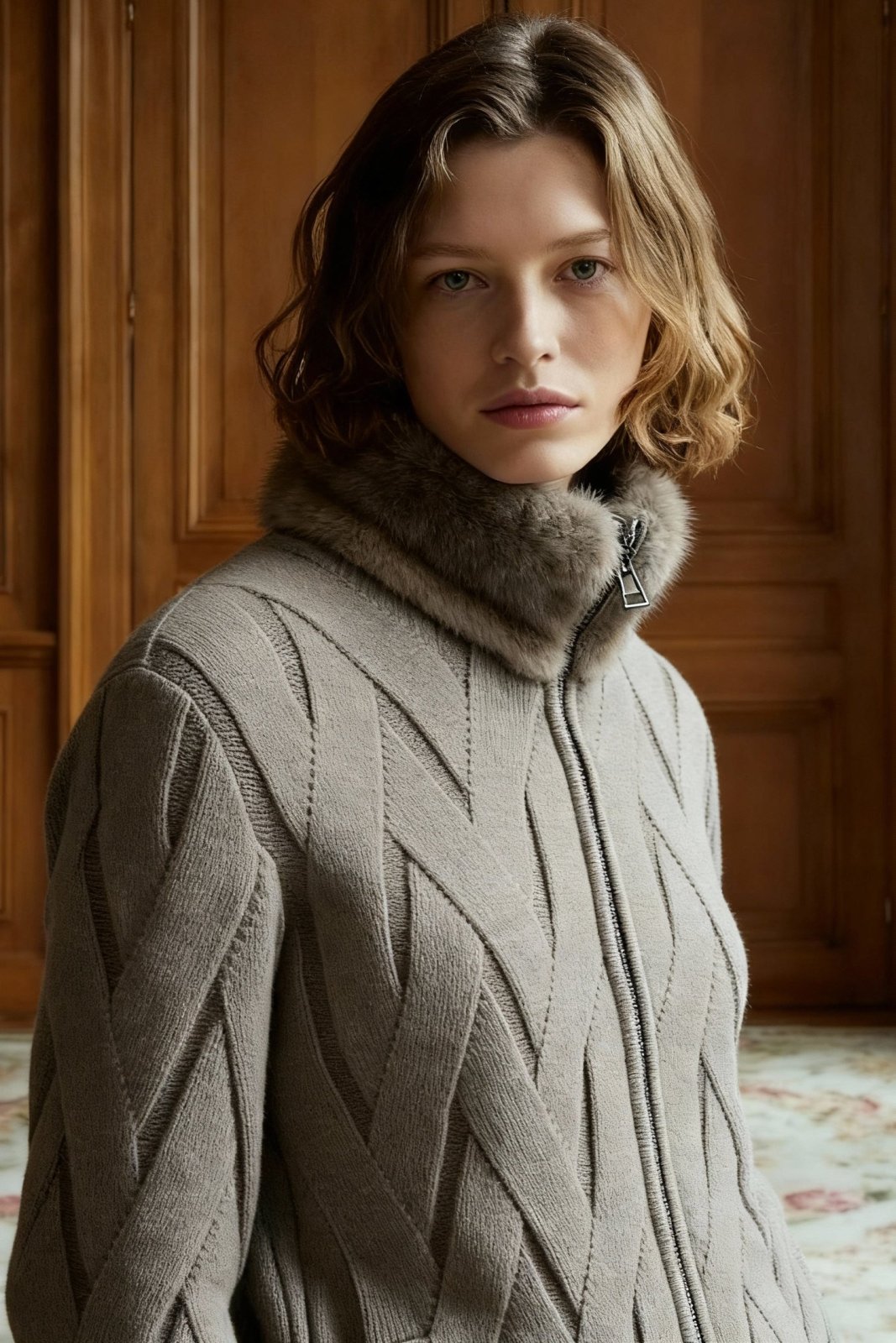 Cashmere Serenità Jacket with Mink Collar - ADAMO
