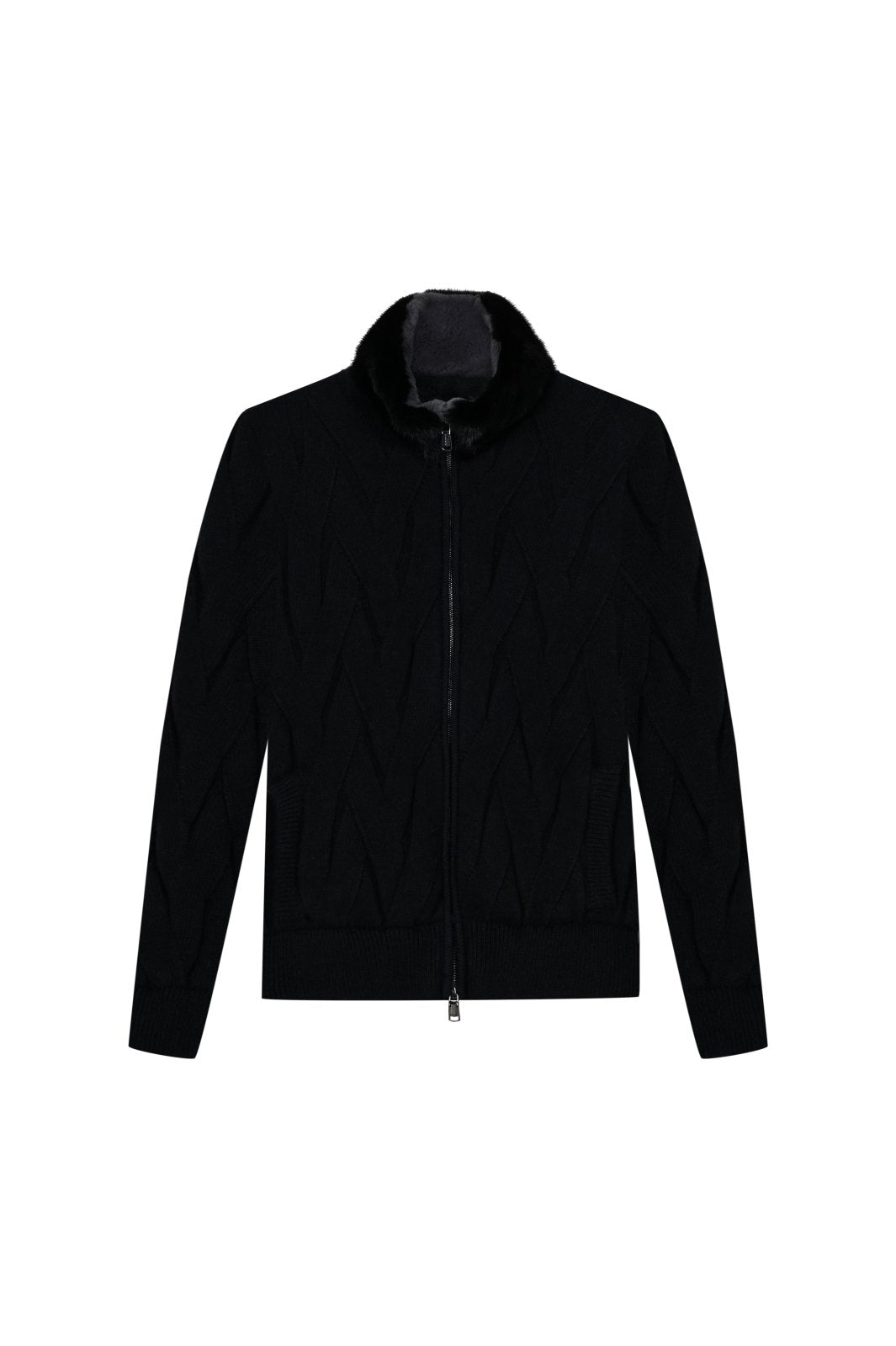 Cashmere Serenità Jacket with Mink Collar - ADAMO