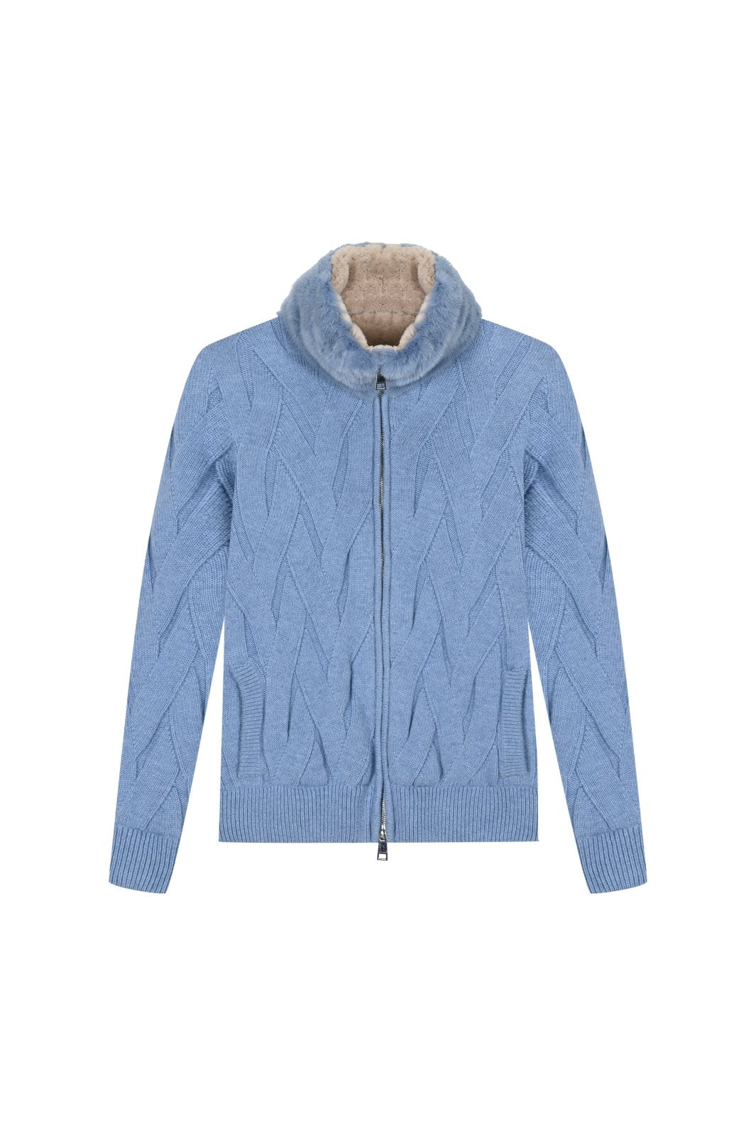 Cashmere Serenità Jacket with Mink Collar - ADAMO