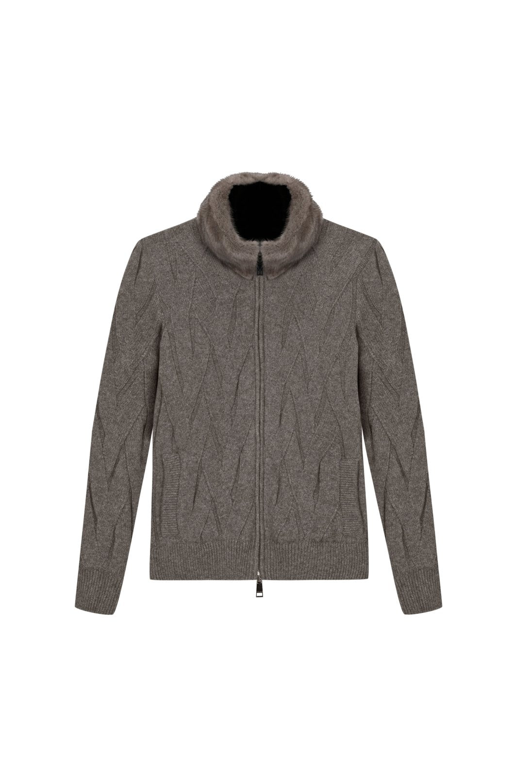 Cashmere Serenità Jacket with Mink Collar - ADAMO