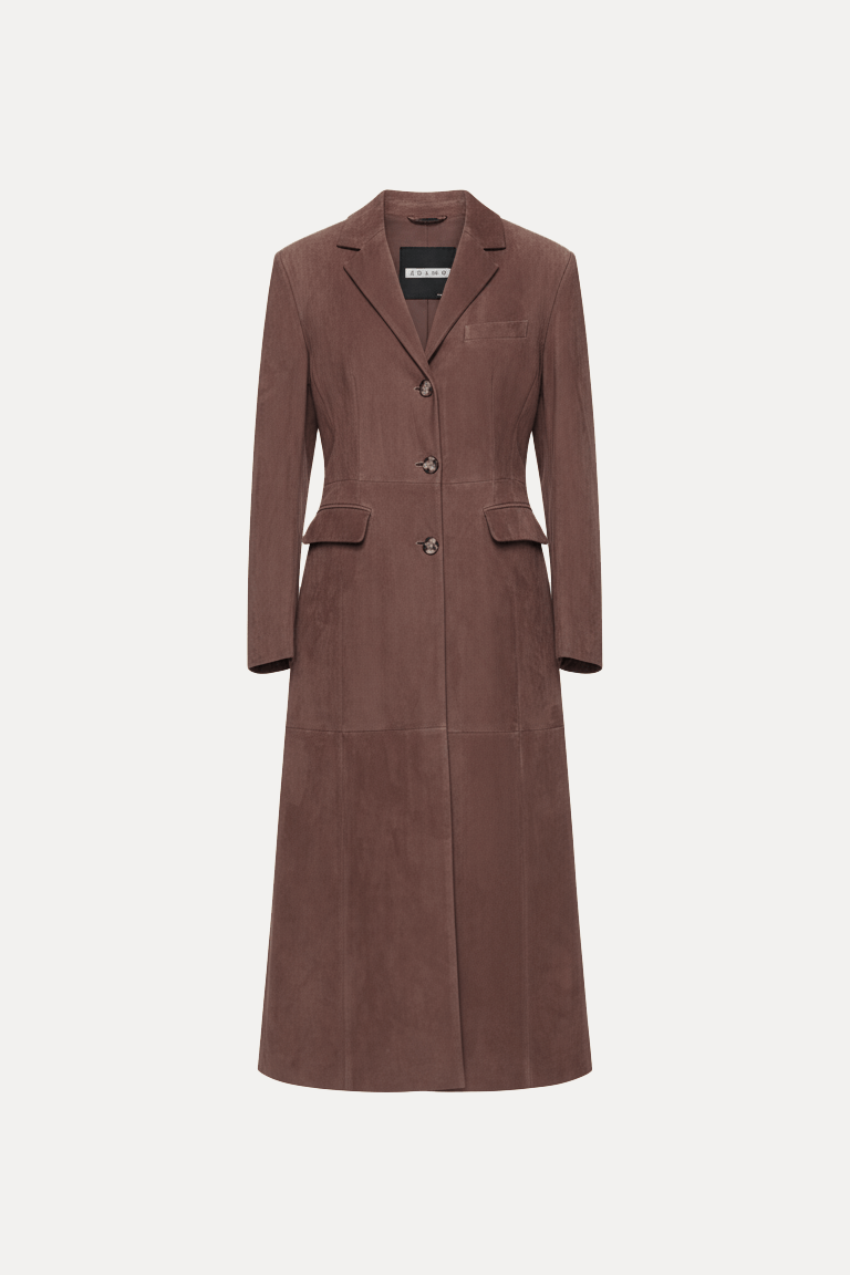 Chestnut Suede Coat - ADAMO