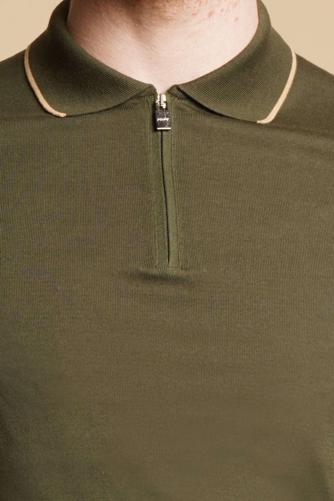 Cotton Zip Polo Shirt - ADAMO