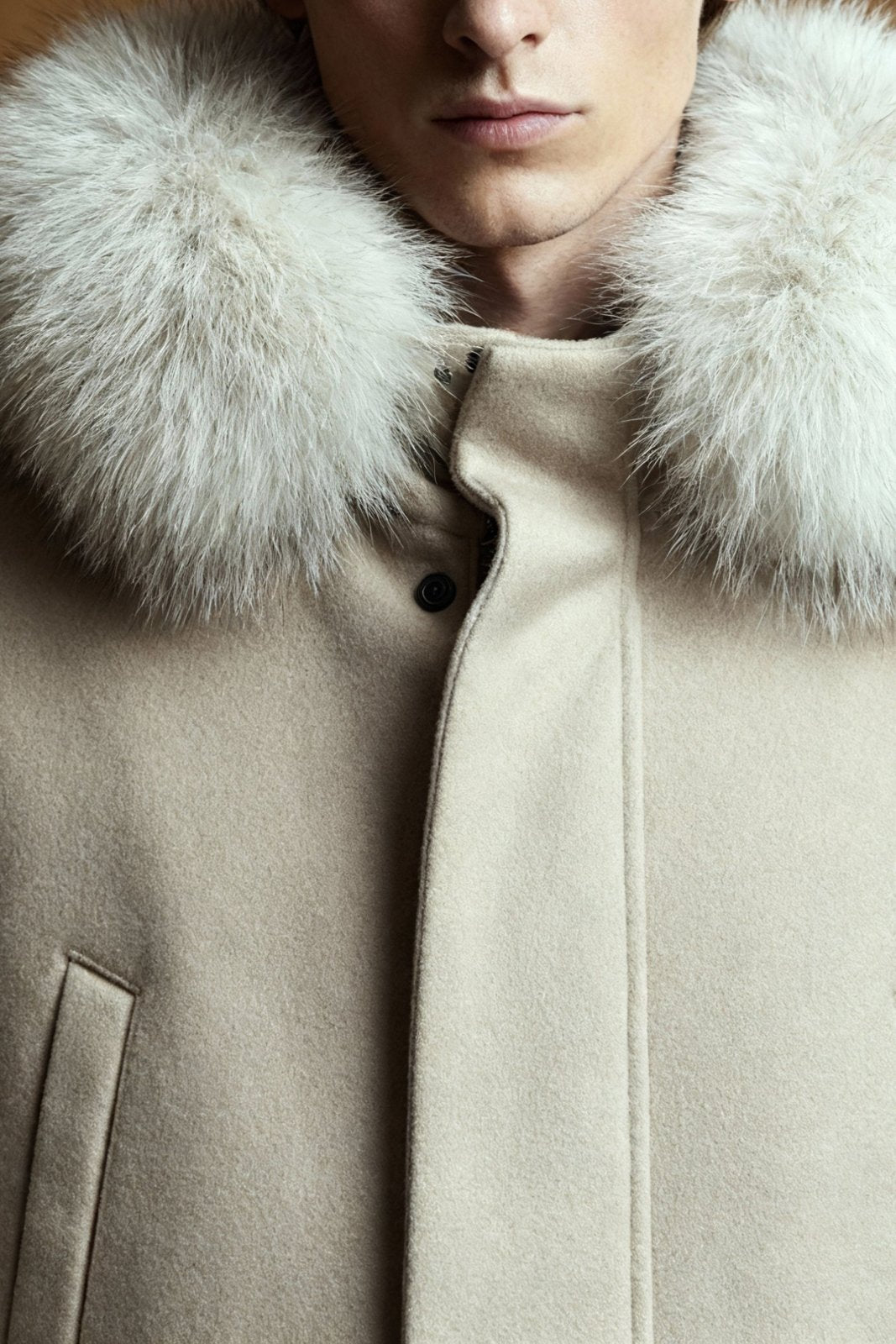 Ecru Coat & Fox Fur - ADAMO